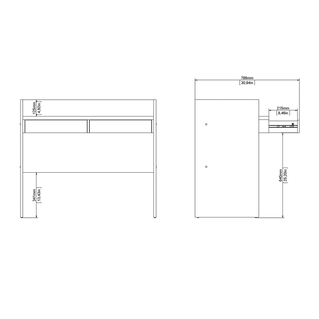 Function Plus Desk 2 Drawers in Jackson Hickory and White - image 10