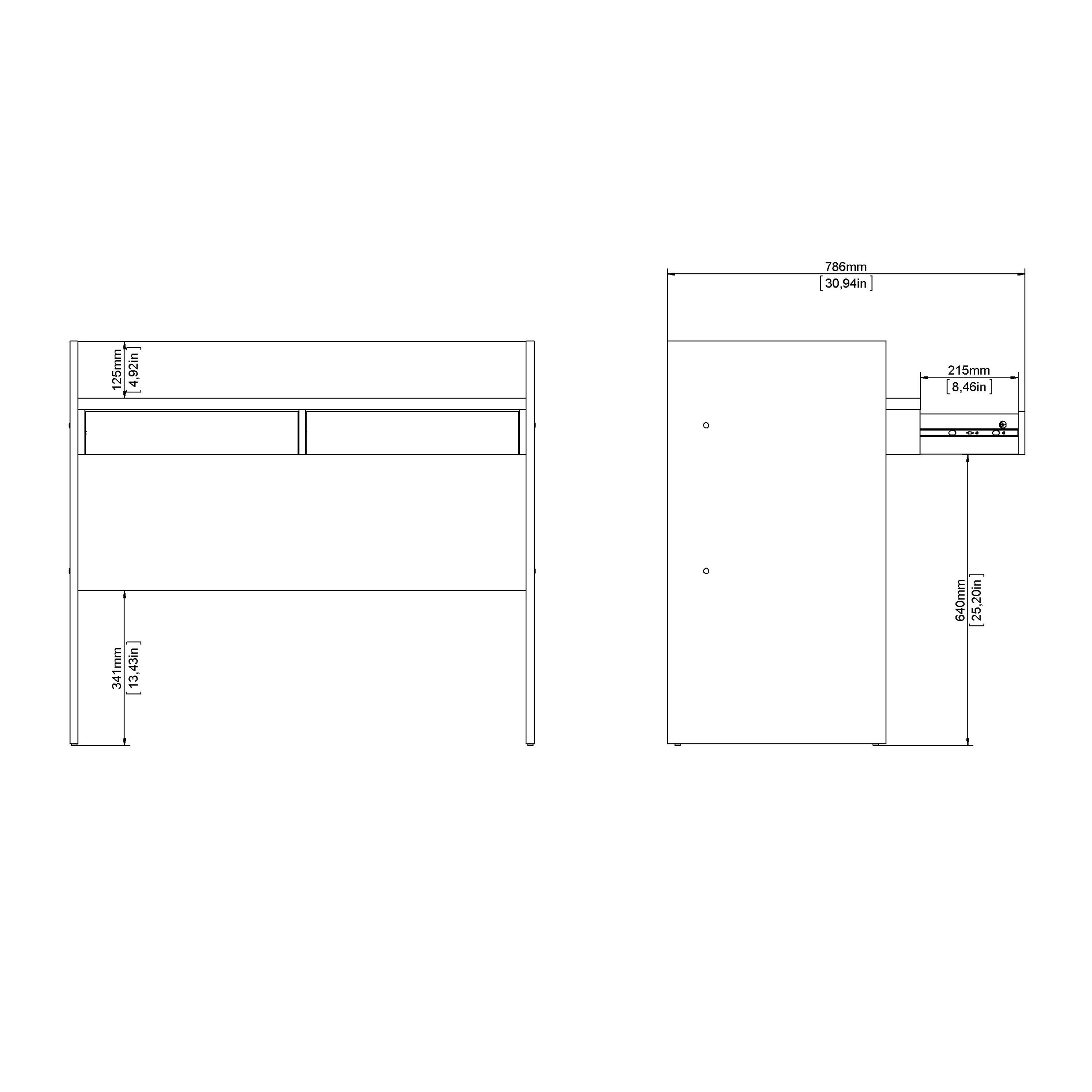 Function Plus Desk 2 Drawers in Jackson Hickory and White - image 10