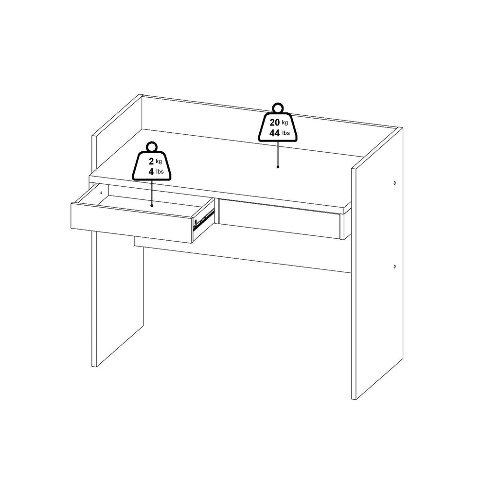 Function Plus Desk 2 Drawers in Jackson Hickory and White - image 11