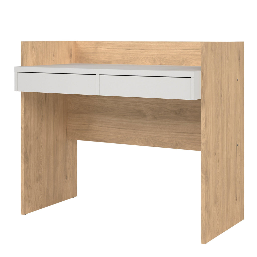 Function Plus Desk 2 Drawers in Jackson Hickory and White - image 3