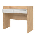 Function Plus Desk 2 Drawers in Jackson Hickory and White - image 3