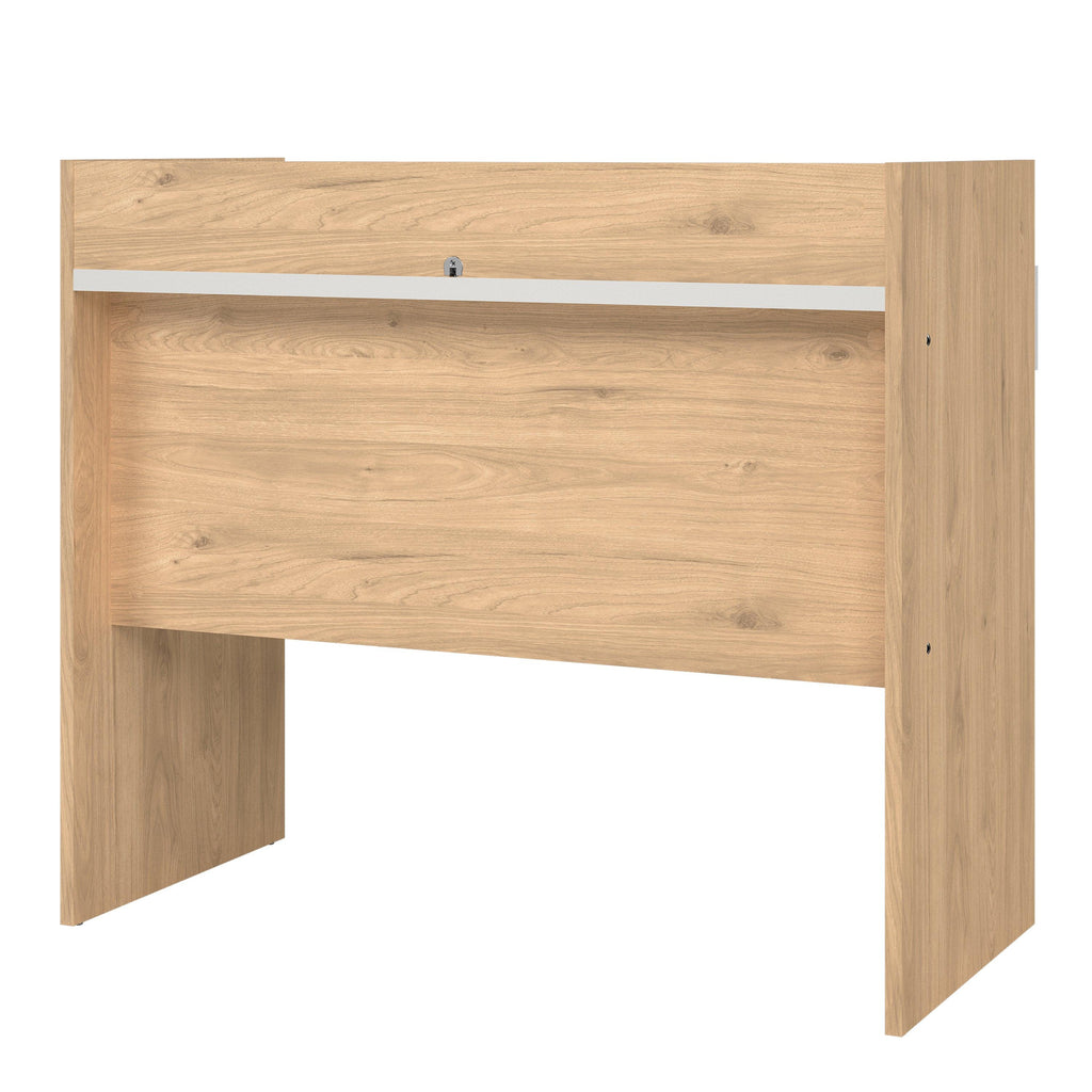 Function Plus Desk 2 Drawers in Jackson Hickory and White - image 4
