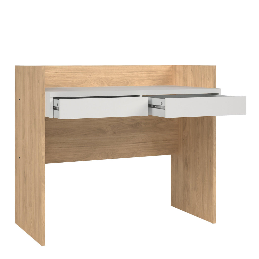 Function Plus Desk 2 Drawers in Jackson Hickory and White - image 5