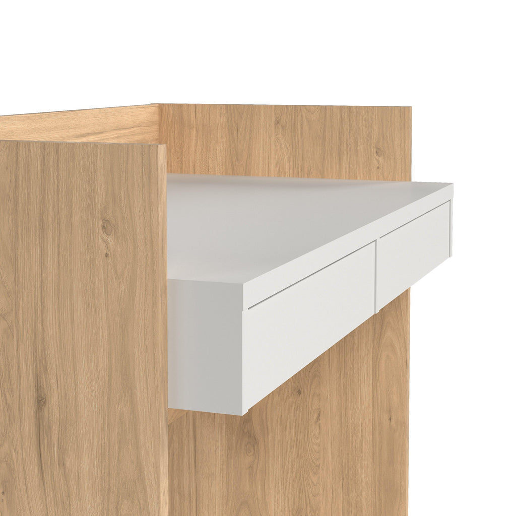 Function Plus Desk 2 Drawers in Jackson Hickory and White - image 7
