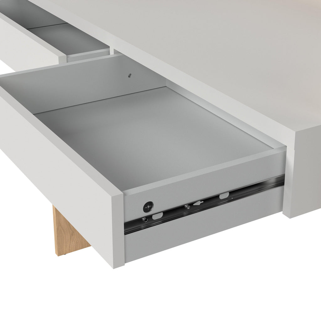 Function Plus Desk 2 Drawers in Jackson Hickory and White - image 8