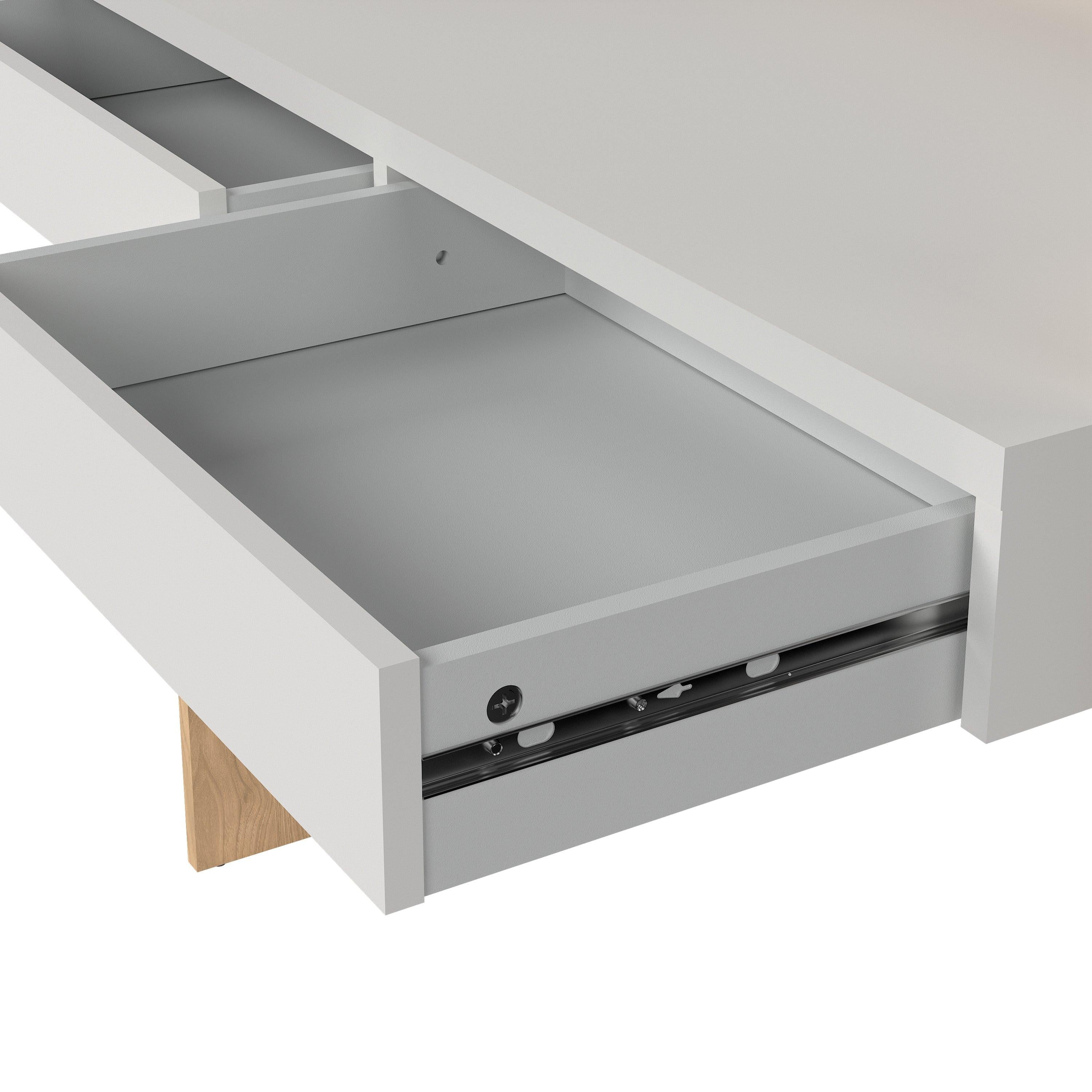 Function Plus Desk 2 Drawers in Jackson Hickory and White - image 8