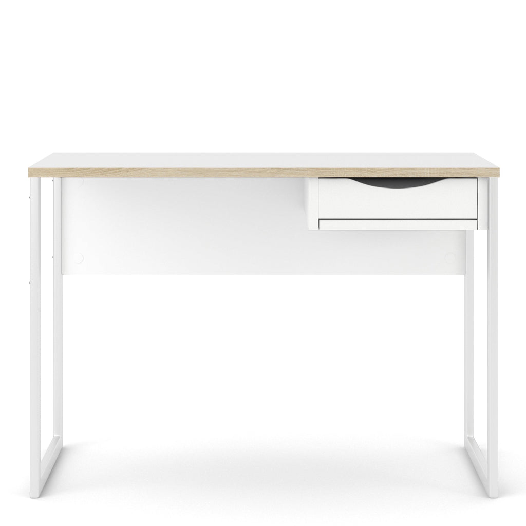 Function Plus Desk 1 Drawer in White with Oak Trim - image 2