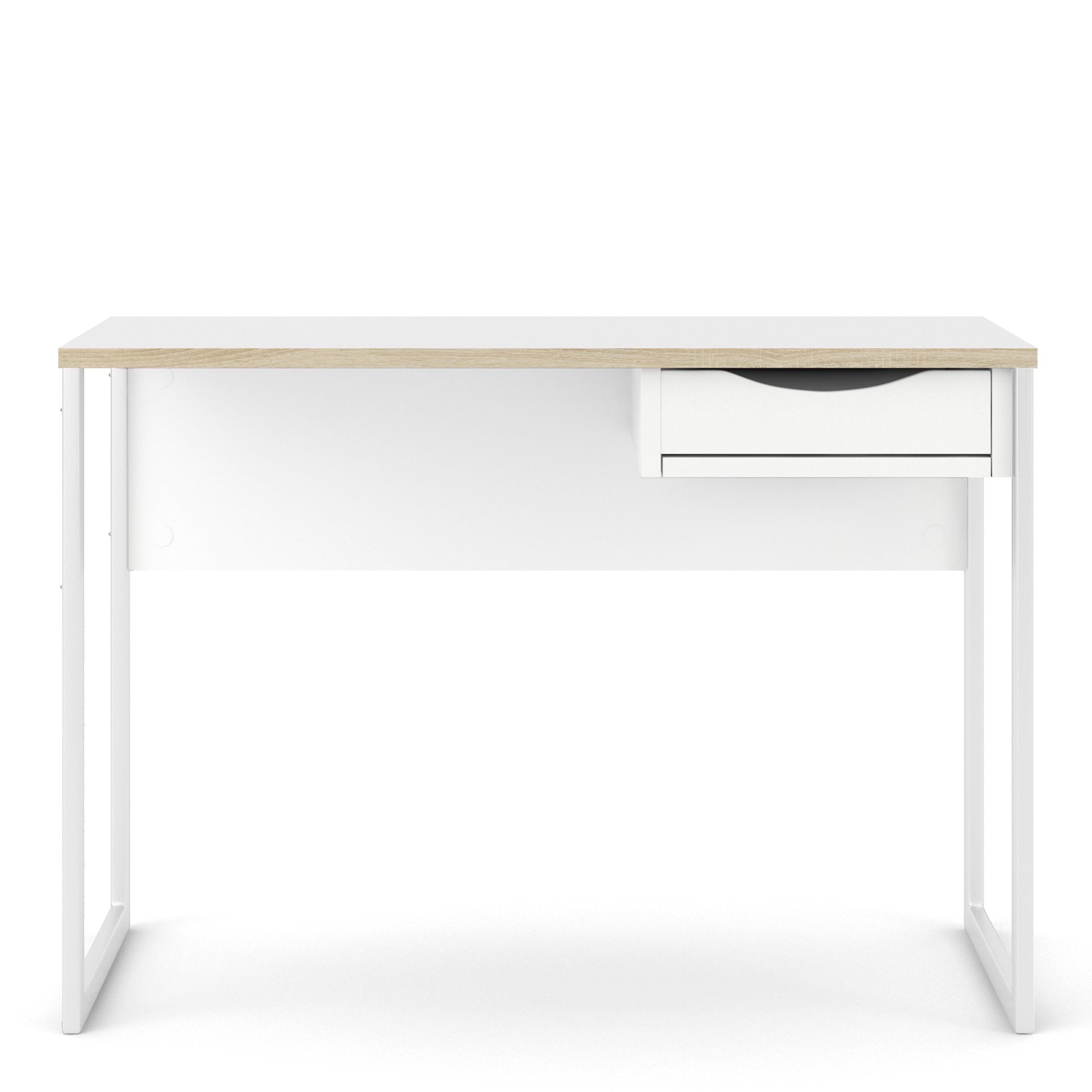 Function Plus Desk 1 Drawer in White with Oak Trim - image 2