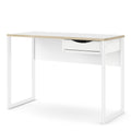 Function Plus Desk 1 Drawer in White with Oak Trim - image 3
