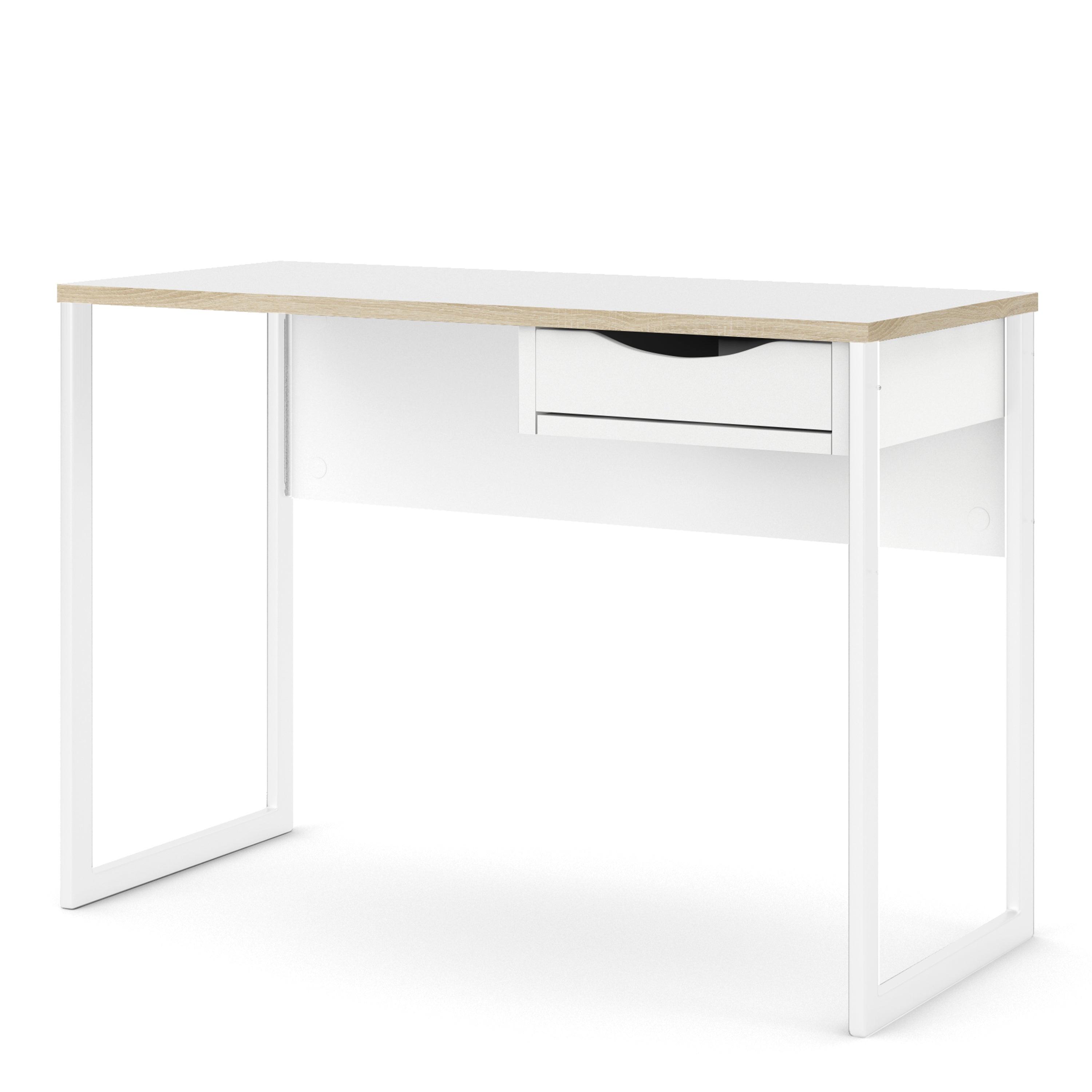 Function Plus Desk 1 Drawer in White with Oak Trim - image 3