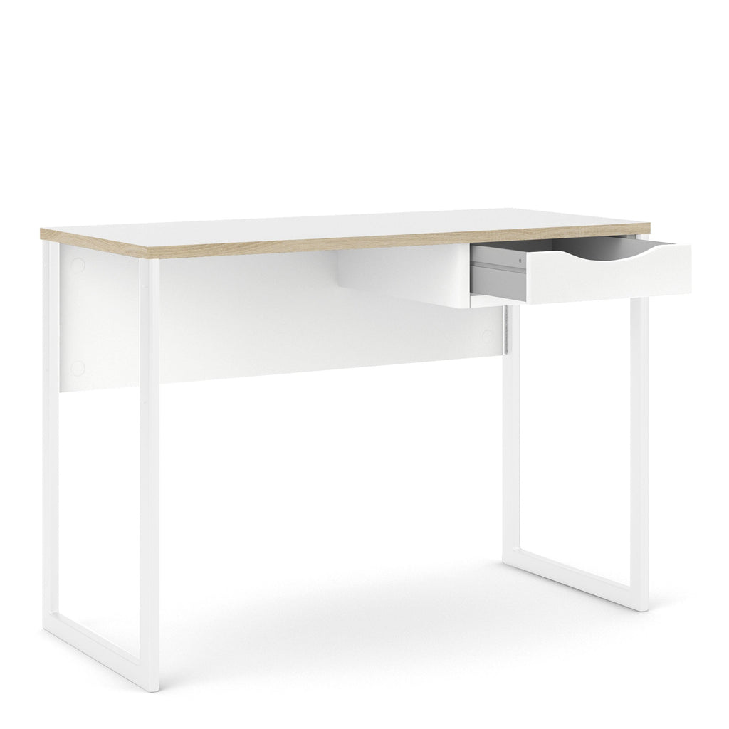 Function Plus Desk 1 Drawer in White with Oak Trim - image 4