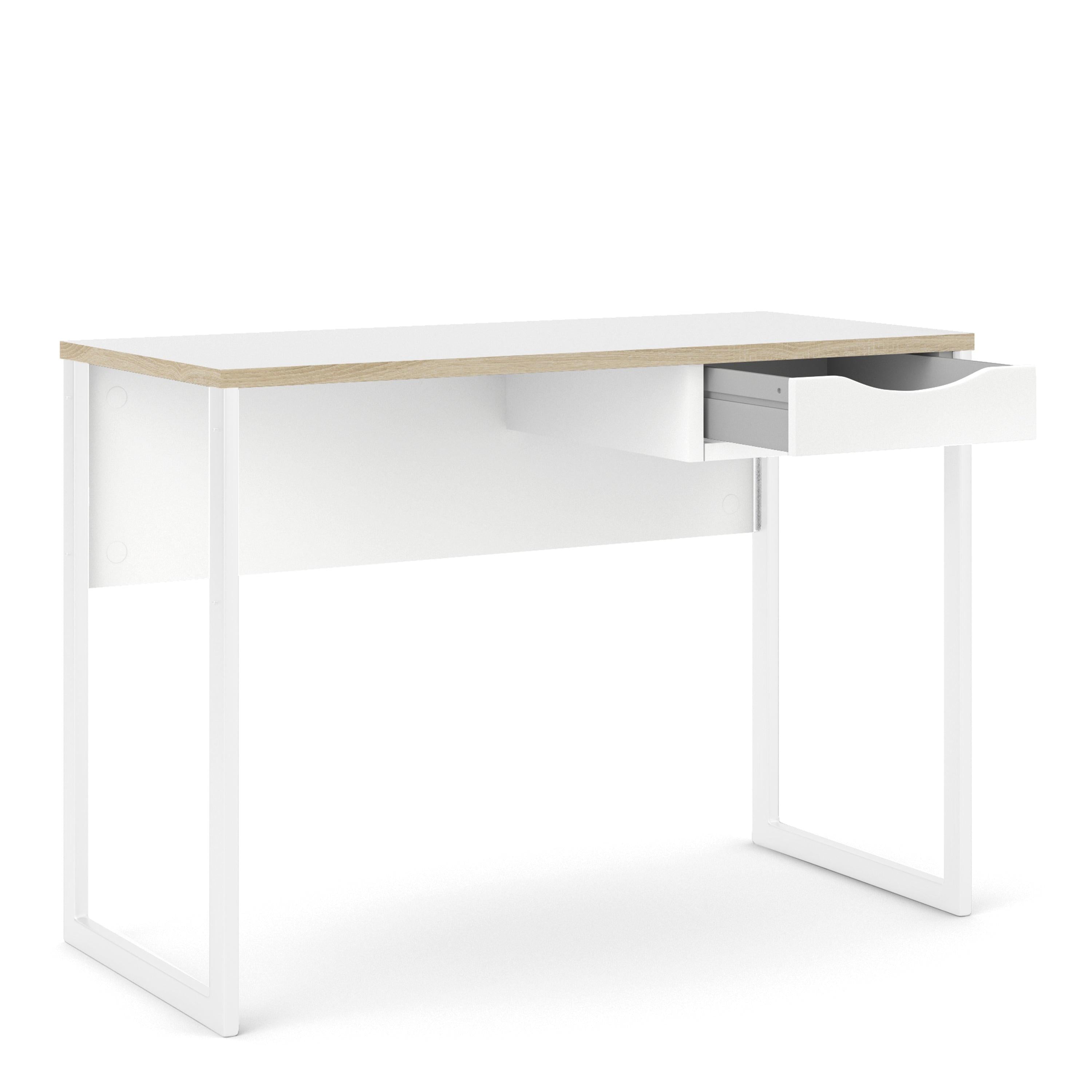 Function Plus Desk 1 Drawer in White with Oak Trim - image 4