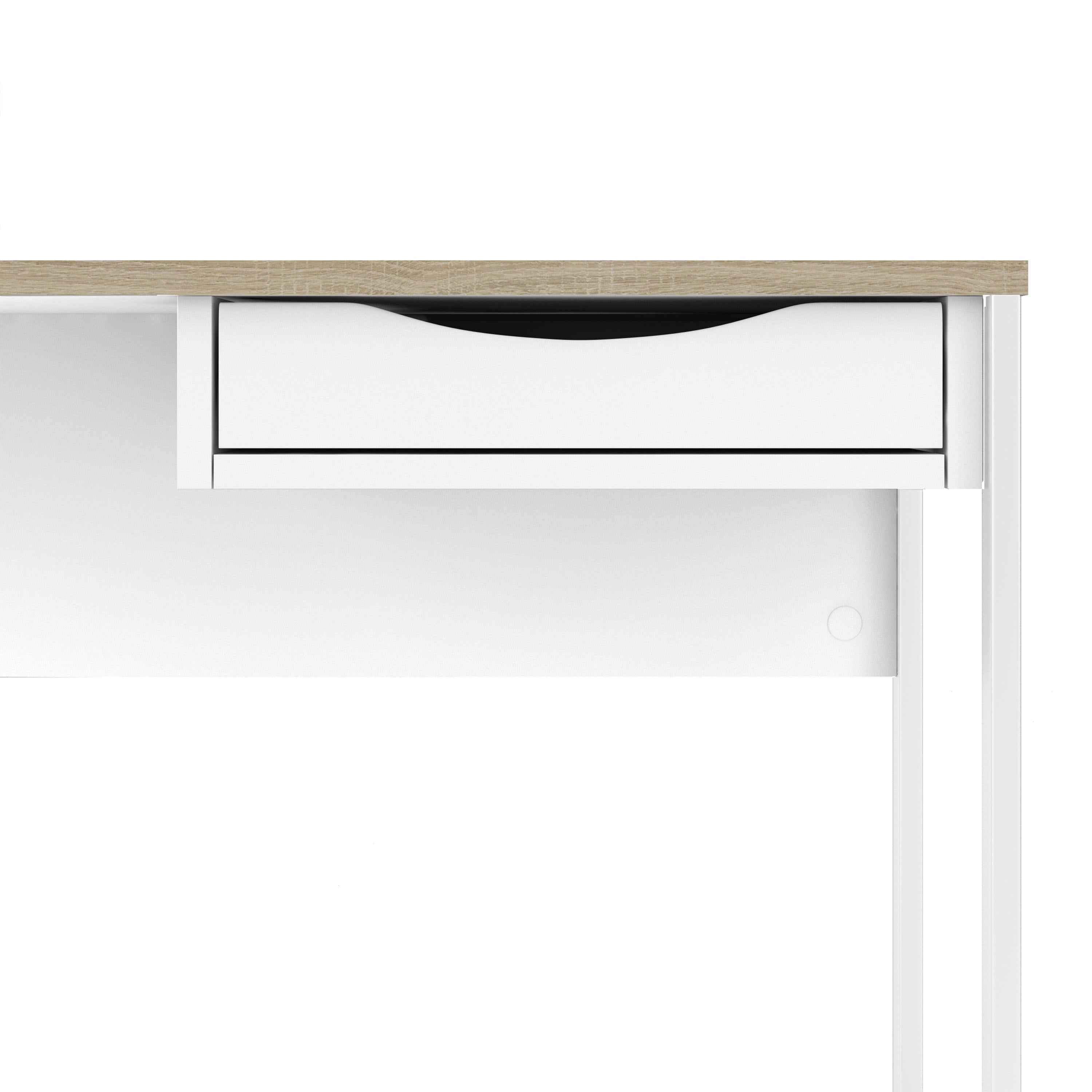 Function Plus Desk 1 Drawer in White with Oak Trim - image 7