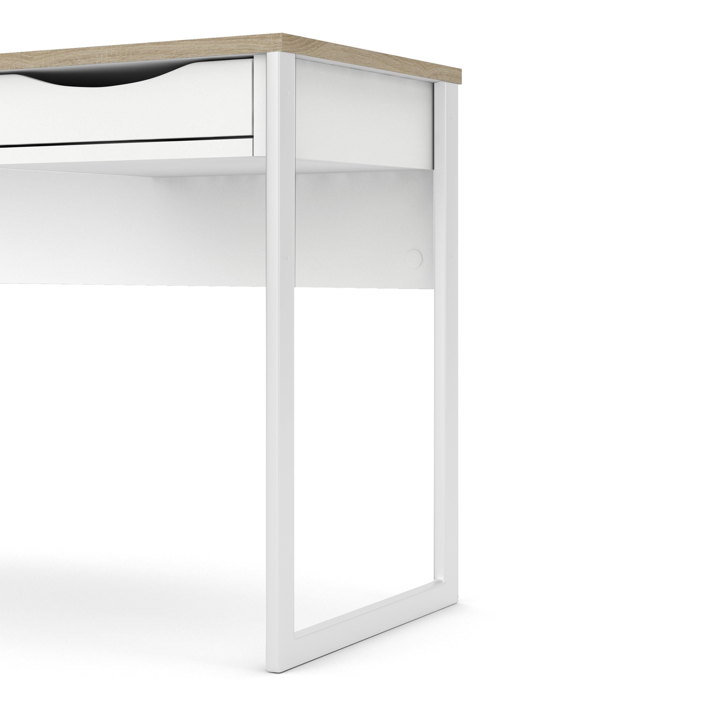 Function Plus Desk 1 Drawer in White with Oak Trim - image 8