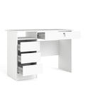 Function Plus 4 Drawer Desk Handleless Drawer in White - image 3