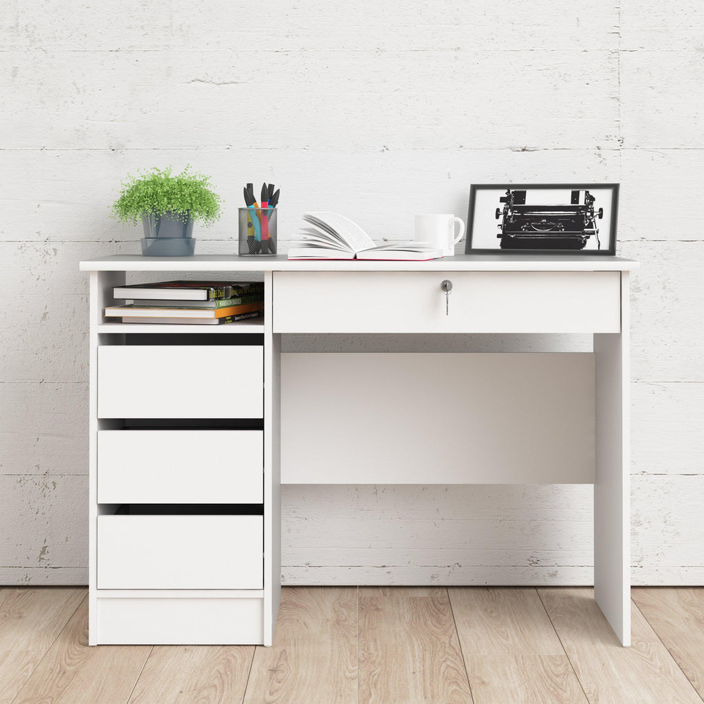 Function Plus 4 Drawer Desk Handleless Drawer in White - image 4