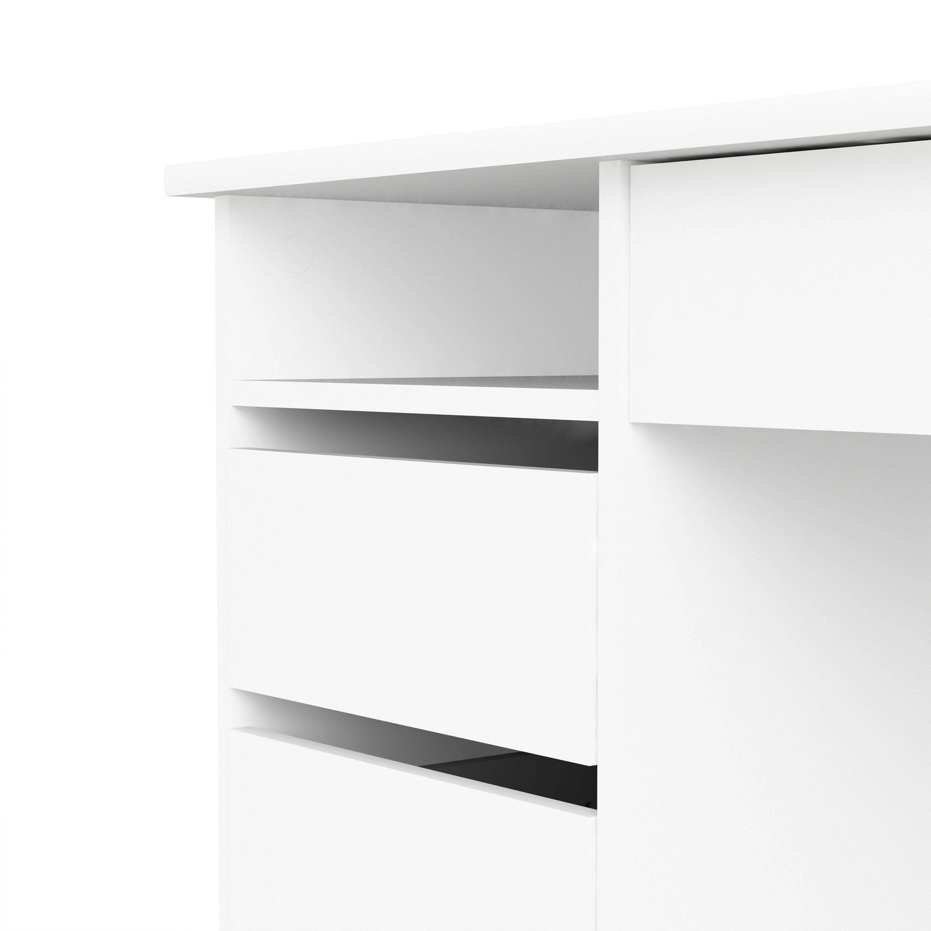 Function Plus 4 Drawer Desk Handleless Drawer in White - image 6