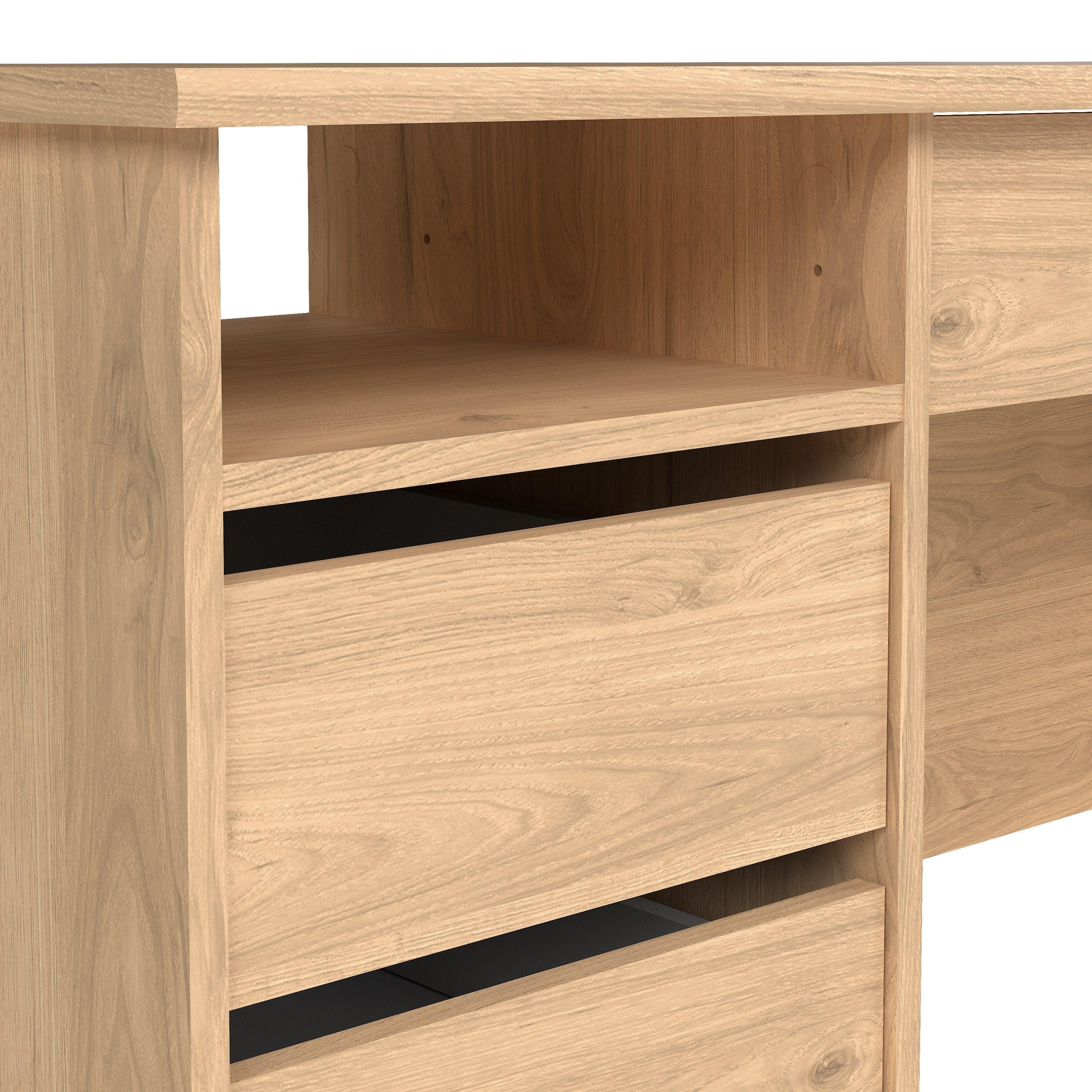 Function Plus 4 Drawer Desk Handleless Drawer in Jackson Hickory Oak - image 7