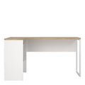 Function Plus Corner Desk 2 Drawers in White and Oak - image 2