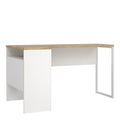 Function Plus Corner Desk 2 Drawers in White and Oak - image 3