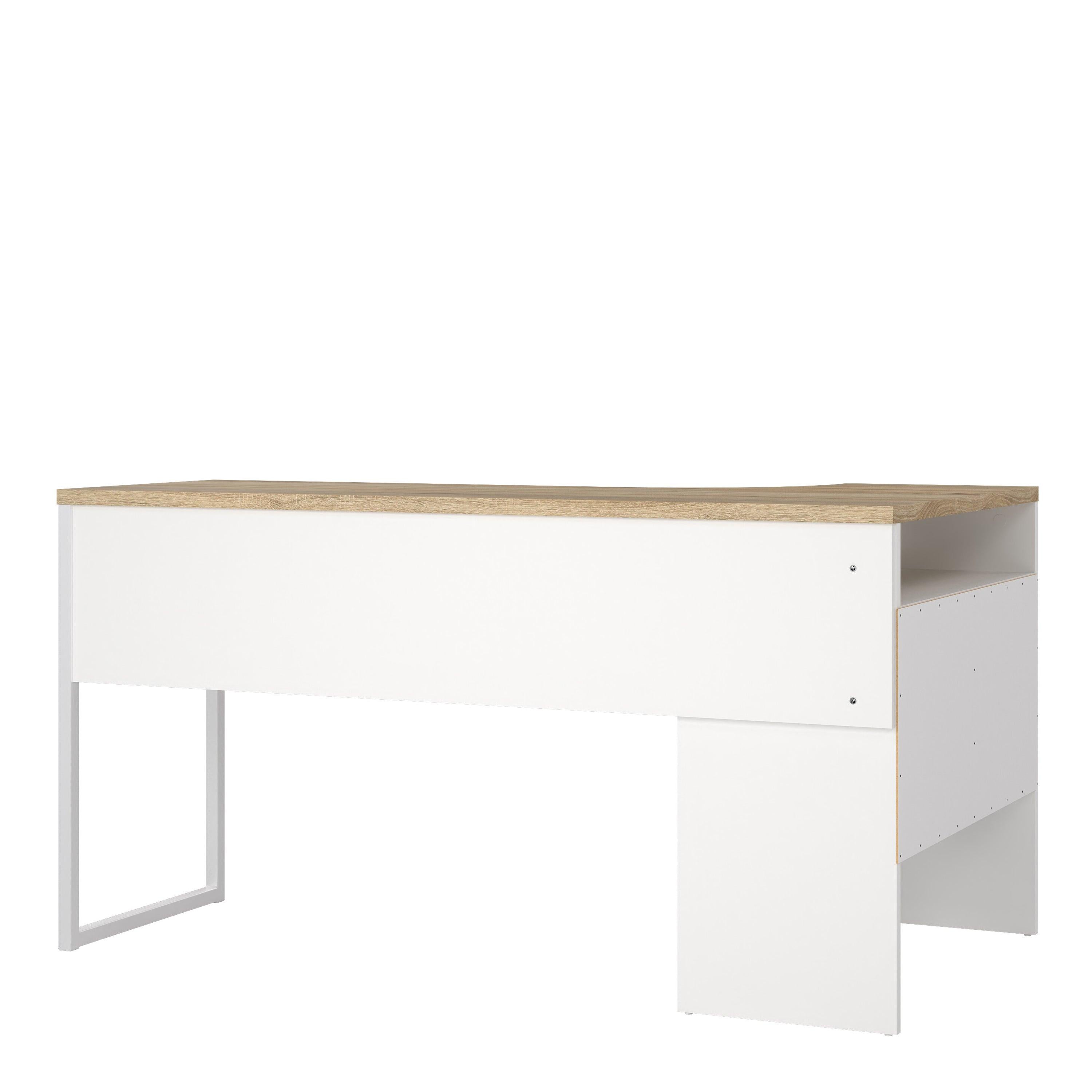 Function Plus Corner Desk 2 Drawers in White and Oak - image 4