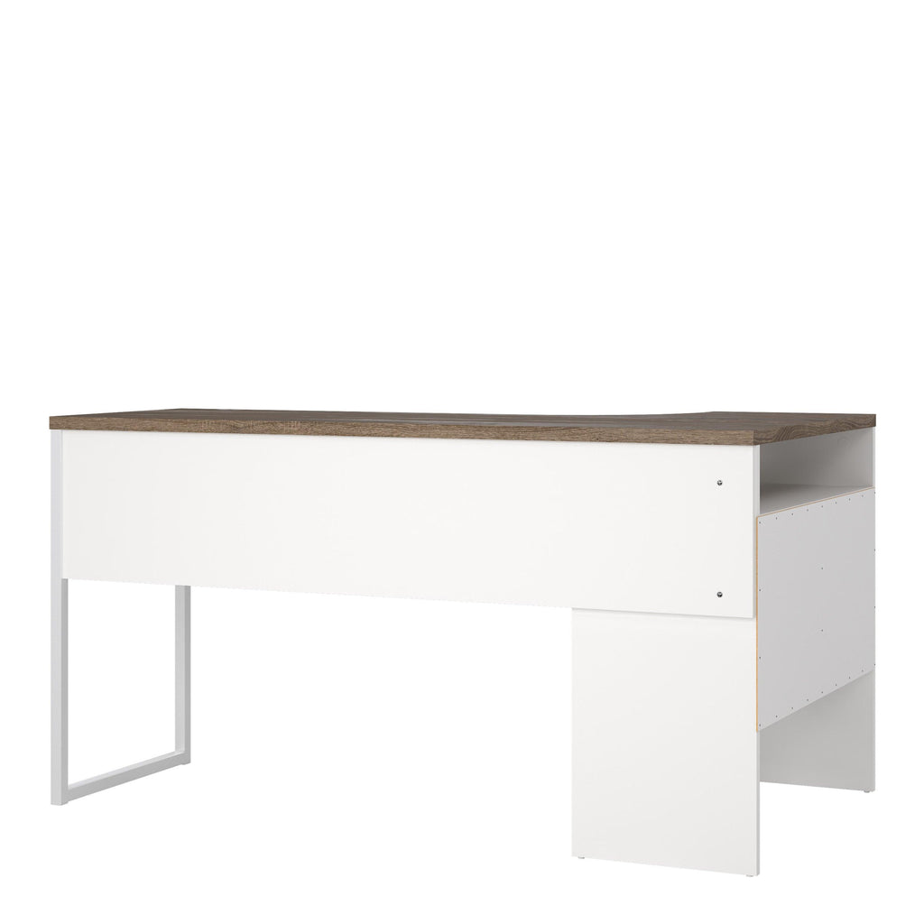 Function Plus Corner Desk 2 Drawers in White and Truffle Oak - image 4