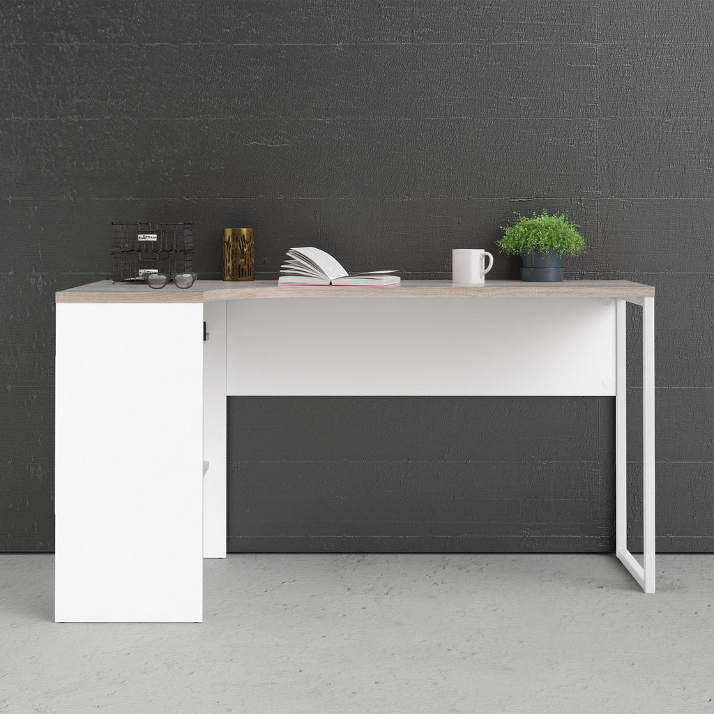 Function Plus Corner Desk 2 Drawers in White and Truffle Oak - image 7