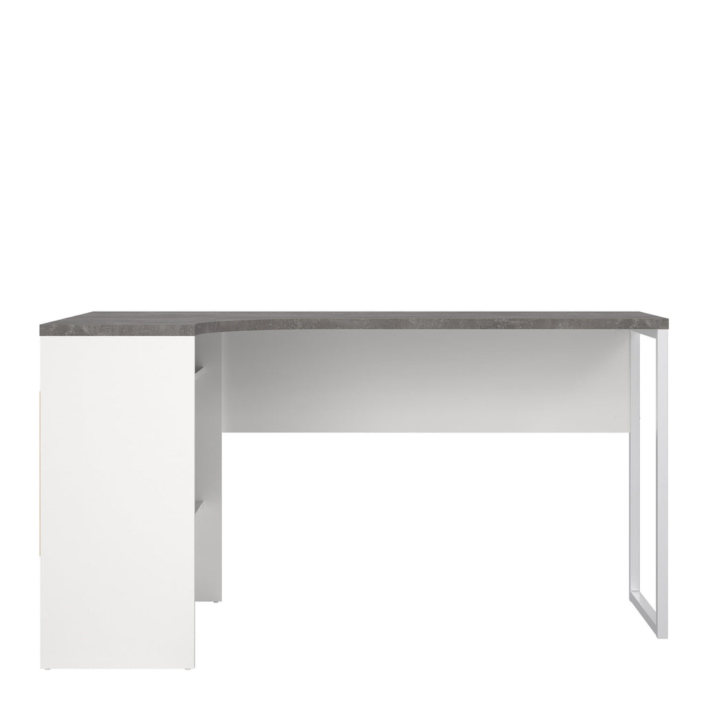Function Plus Corner Desk 2 Drawers in White and Grey - image 2