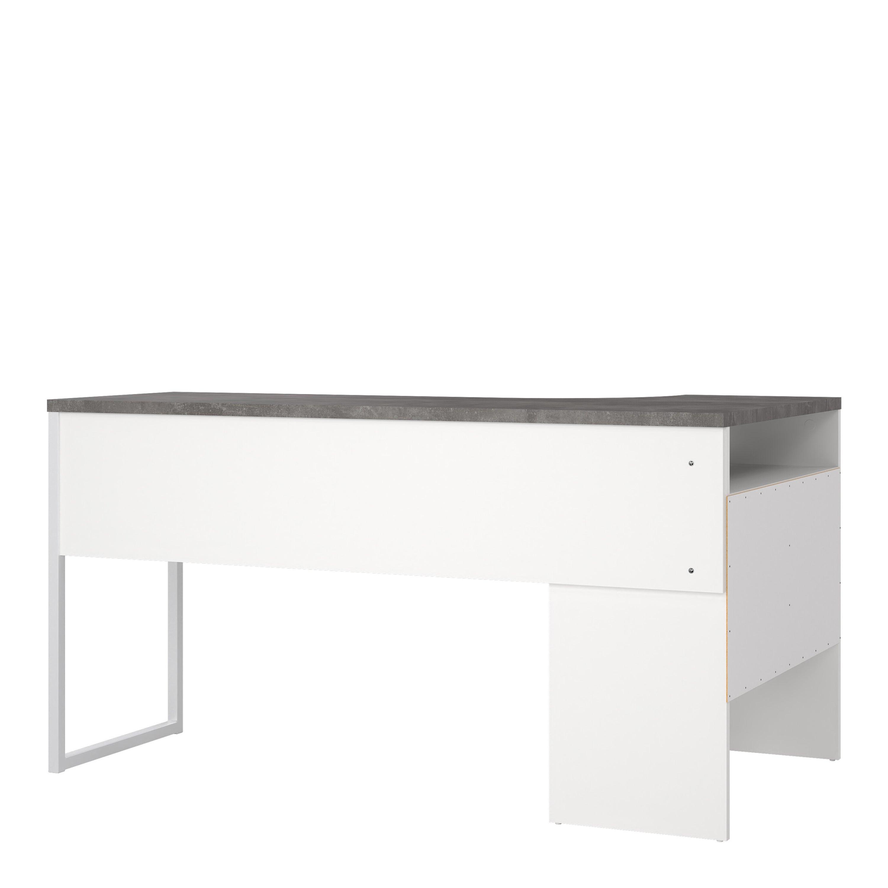 Function Plus Corner Desk 2 Drawers in White and Grey - image 4
