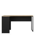 Function Plus Corner Desk 2 Drawers in Black Matt and Oak - image 2