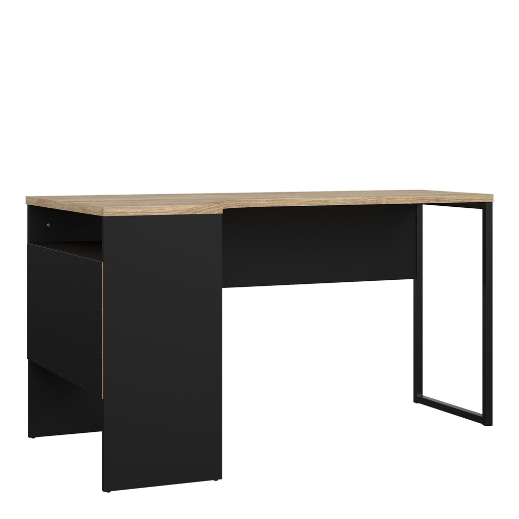 Function Plus Corner Desk 2 Drawers in Black Matt and Oak - image 3
