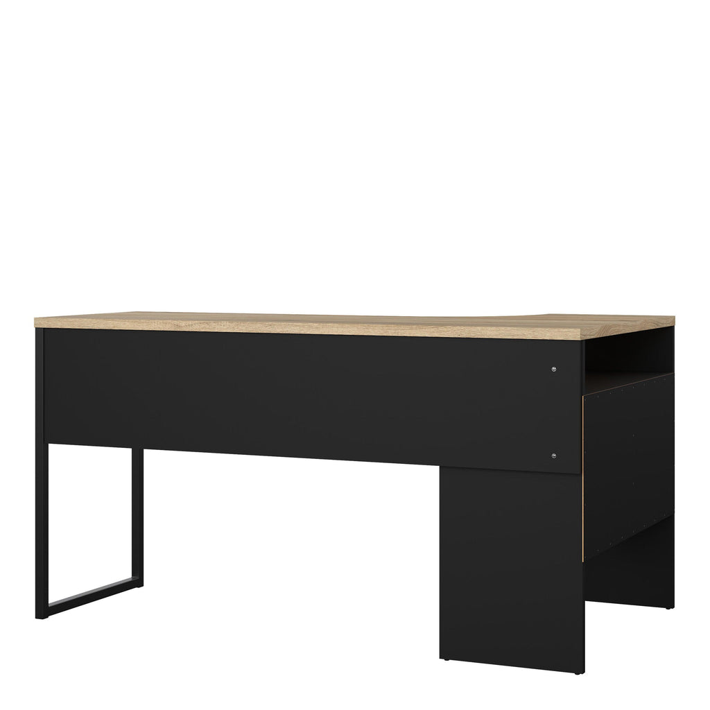 Function Plus Corner Desk 2 Drawers in Black Matt and Oak - image 4