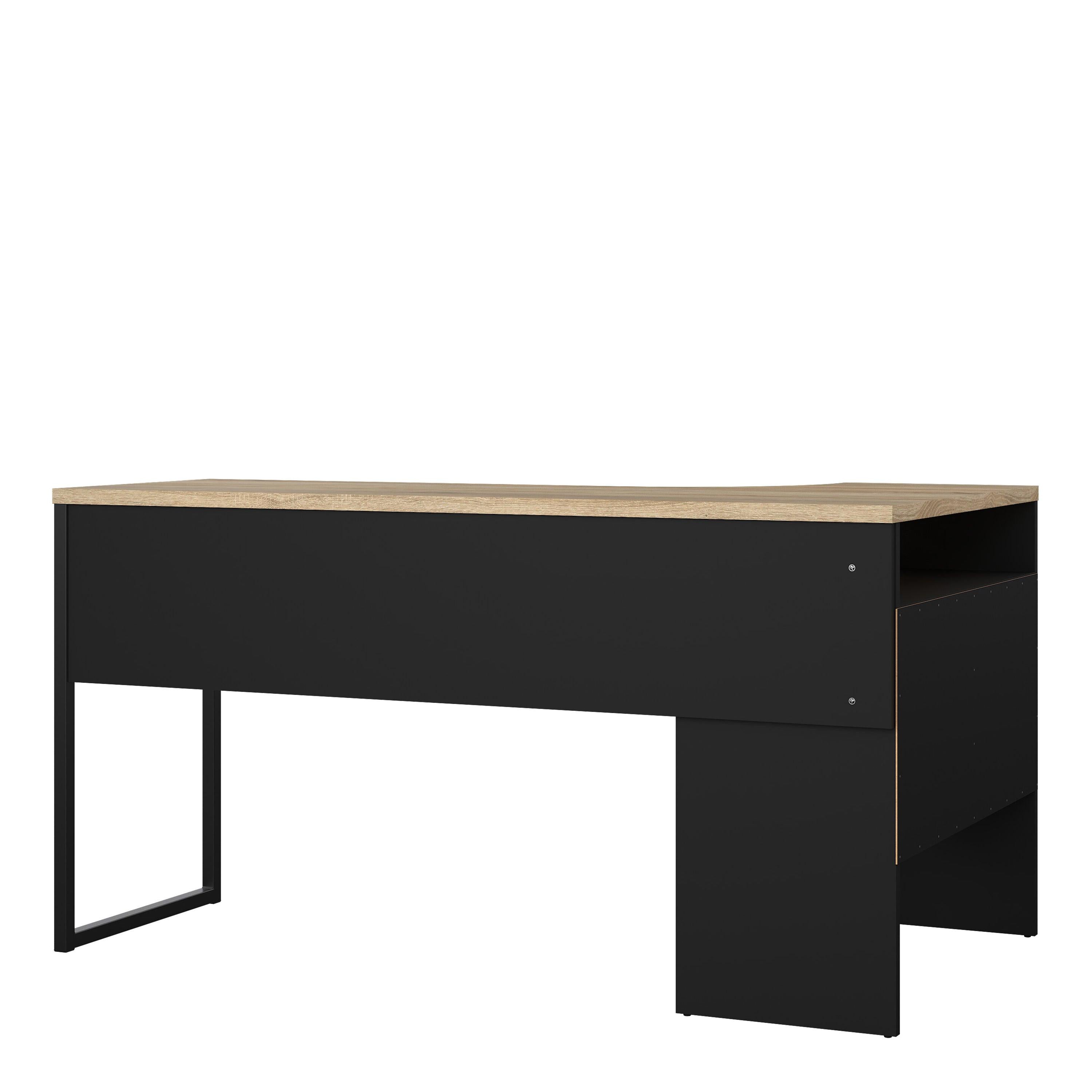 Function Plus Corner Desk 2 Drawers in Black Matt and Oak - image 4