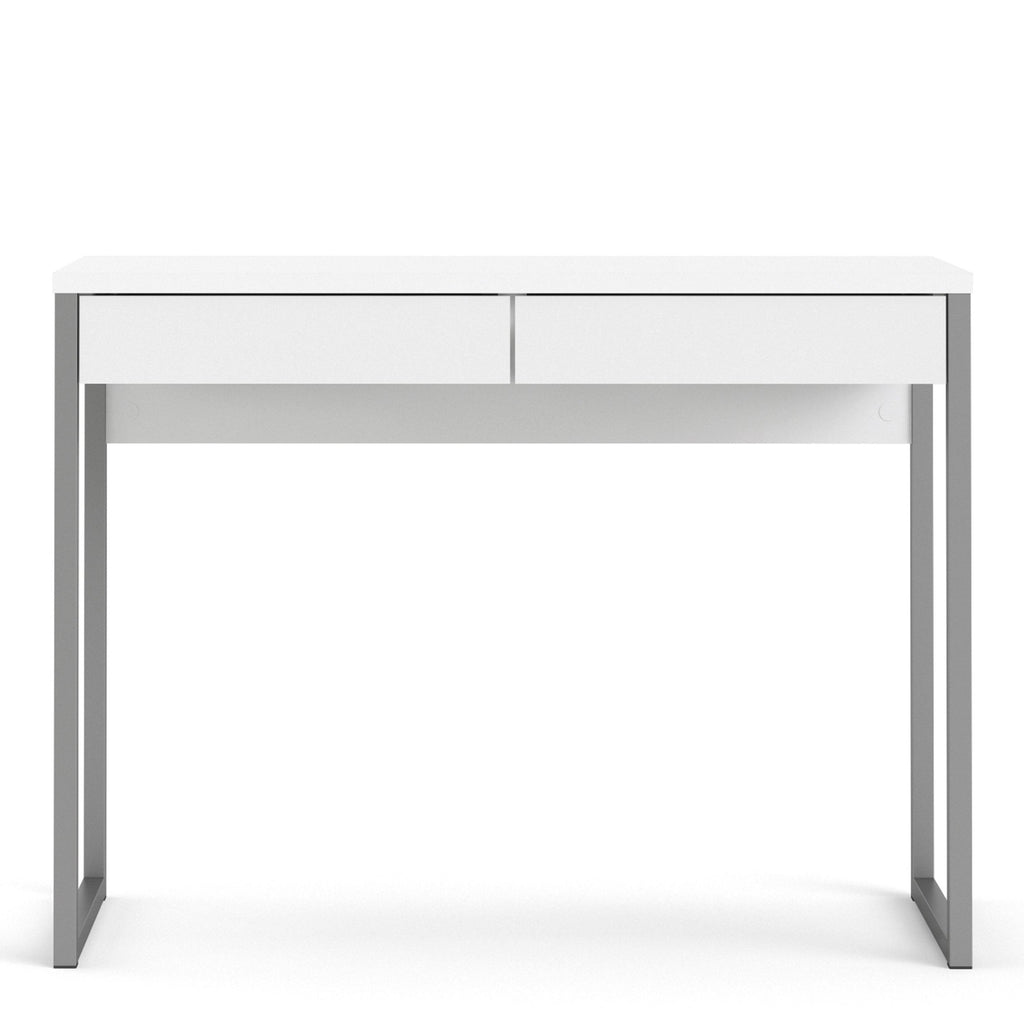 Function Plus Desk 2 Drawers in White High Gloss - image 2