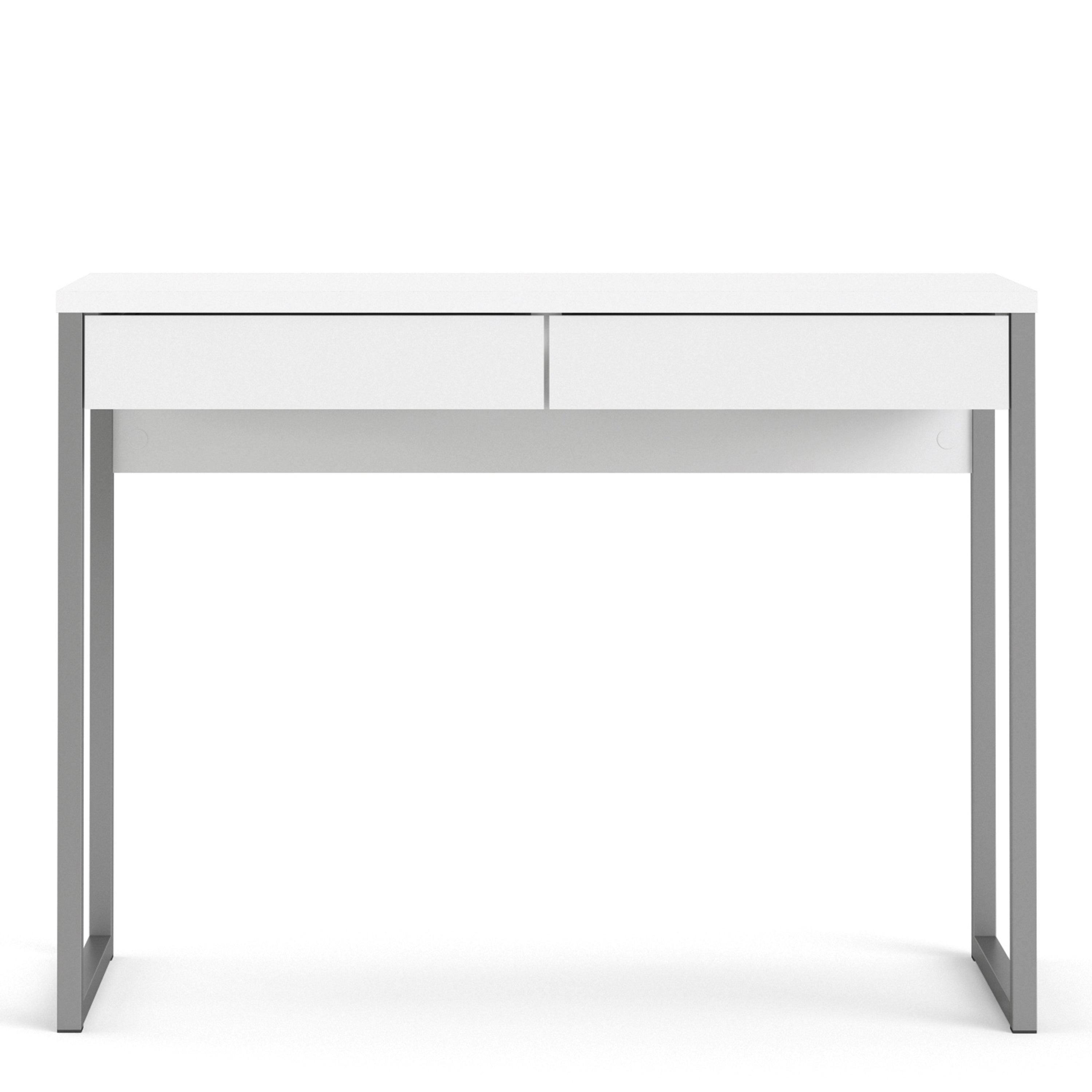 Function Plus Desk 2 Drawers in White High Gloss - image 2