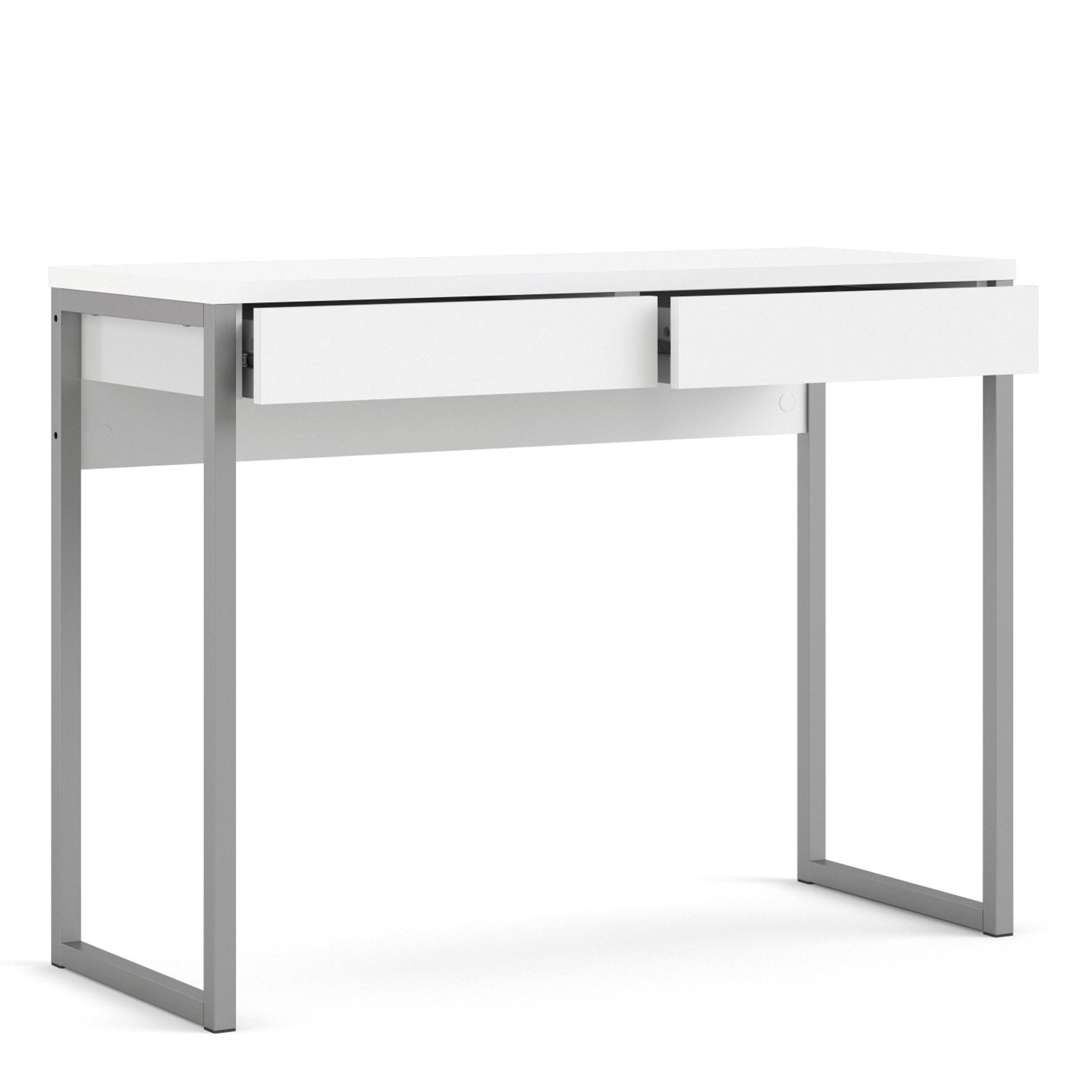 Function Plus Desk 2 Drawers in White High Gloss - image 4