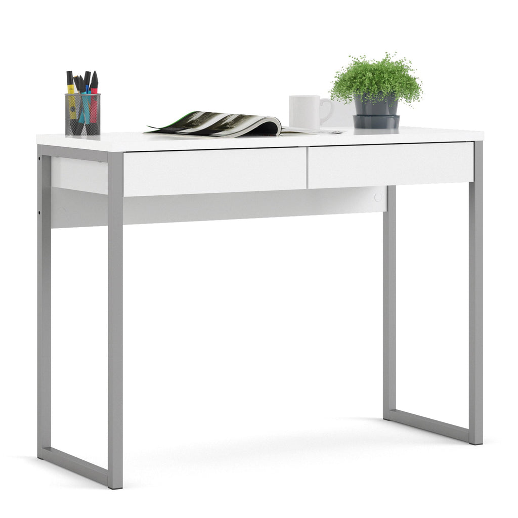 Function Plus Desk 2 Drawers in White High Gloss - image 6