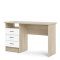 Function Plus Oak Desk 3 White Drawers - image 3