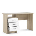 Function Plus Oak Desk 3 White Drawers - image 4