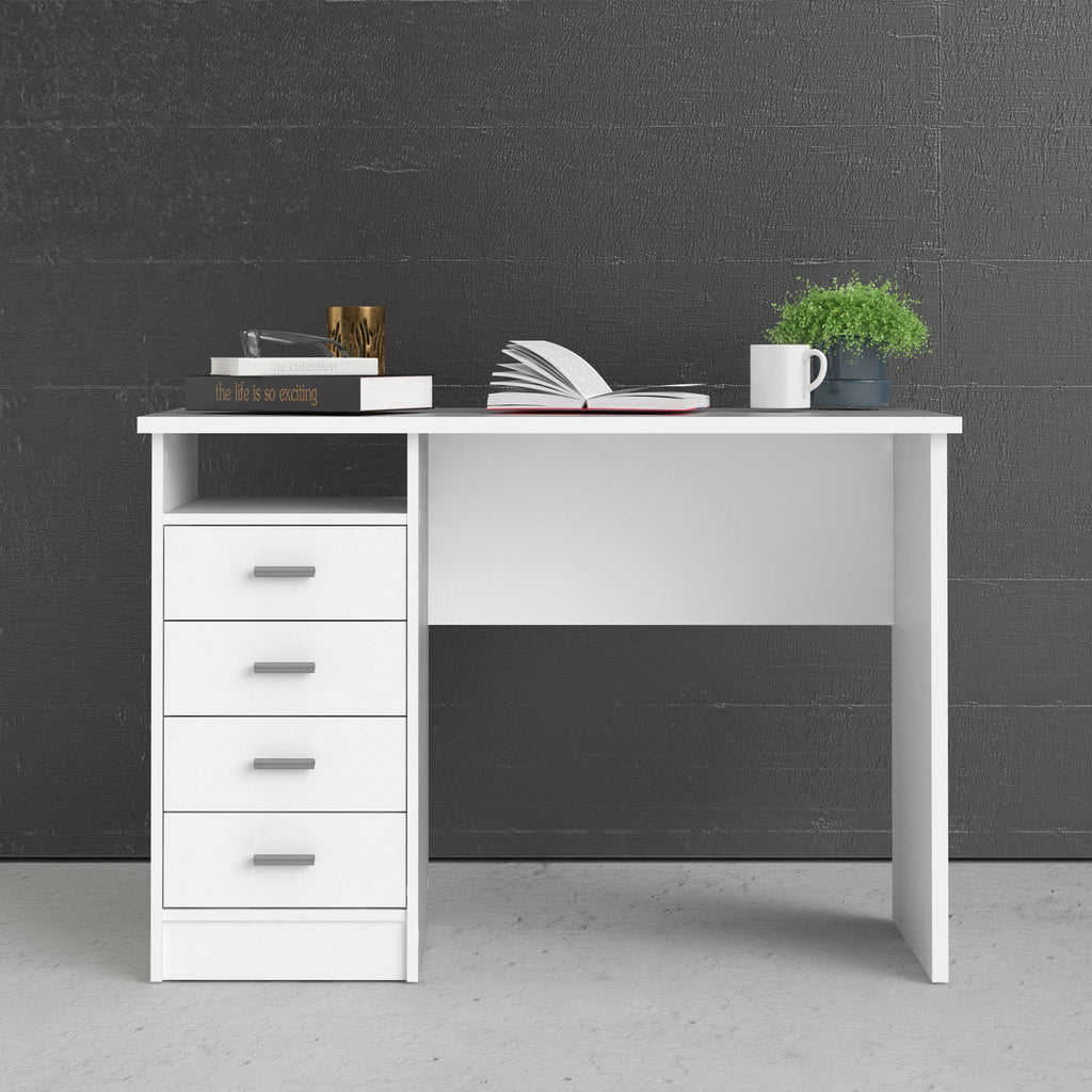 Function Plus 4 Drawer Desk in White - image 4