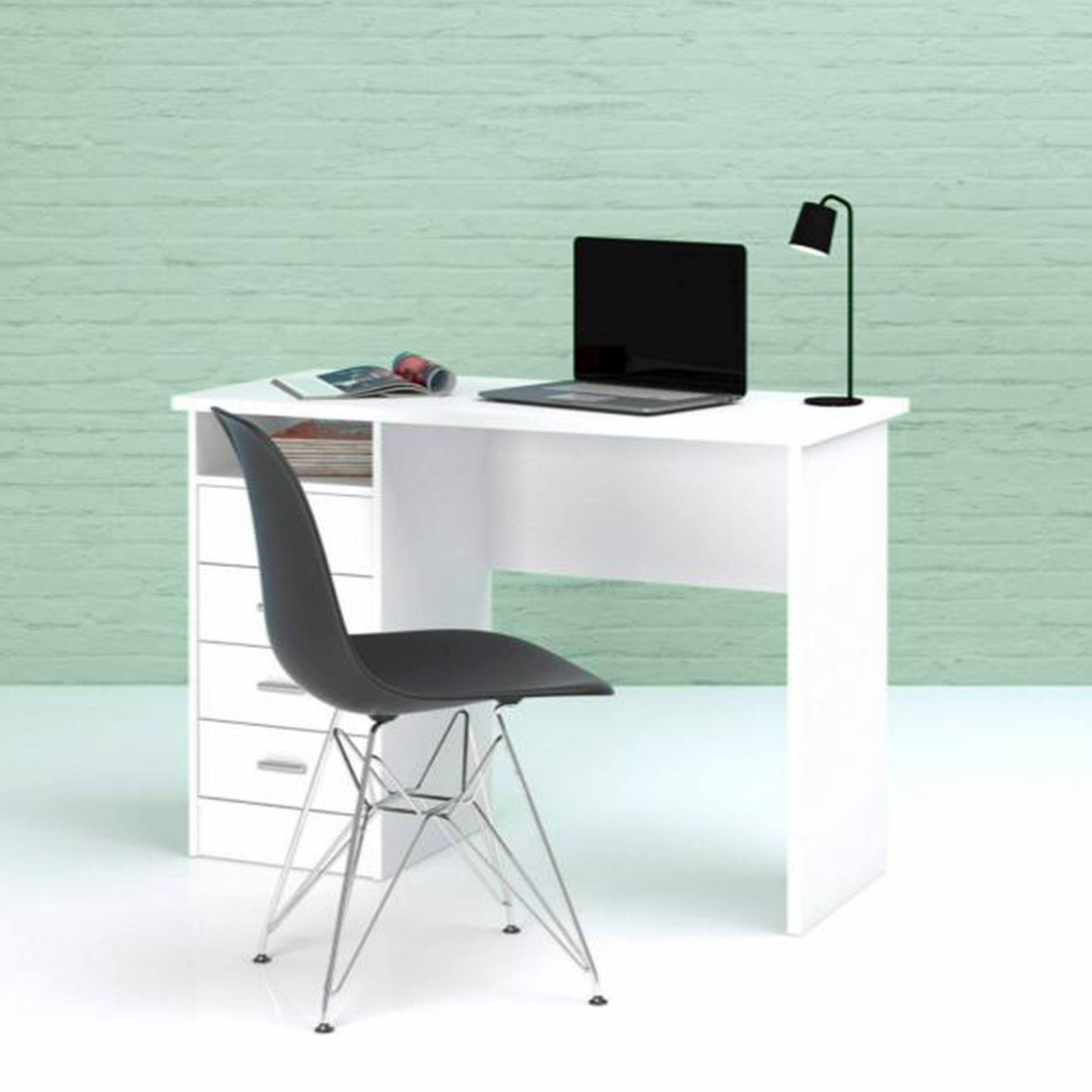 Function Plus 4 Drawer Desk in White - image 5