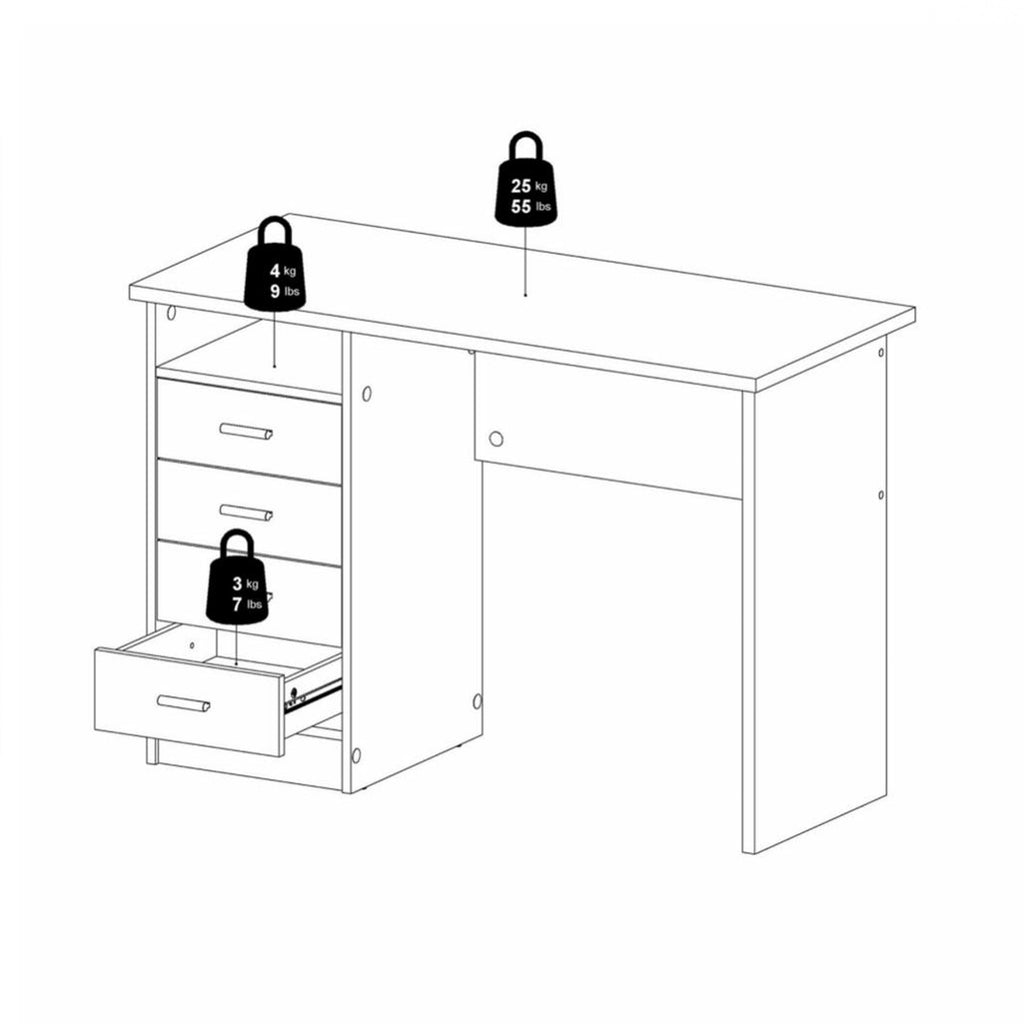 Function Plus 4 Drawer Desk in Oak - image 10