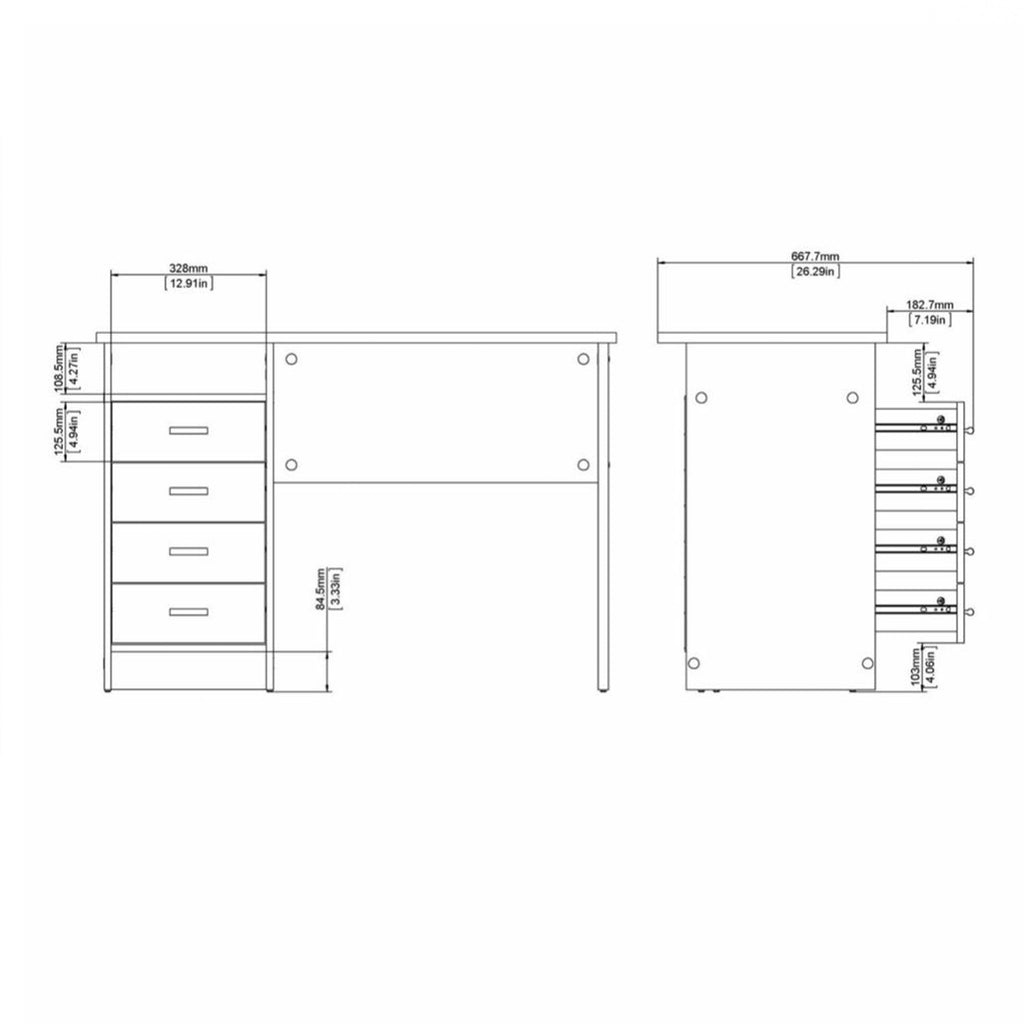 Function Plus 4 Drawer Desk in Oak - image 9