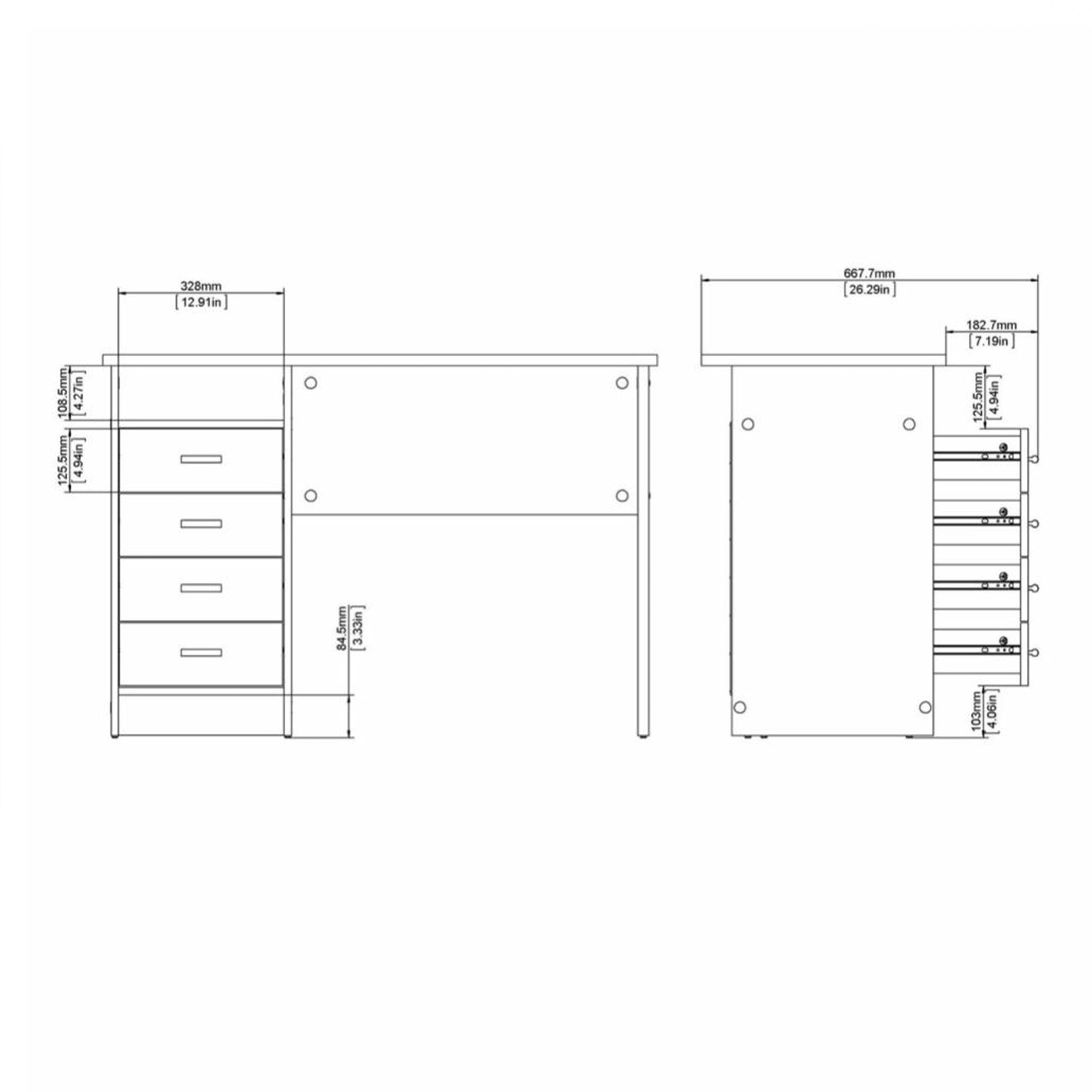 Function Plus 4 Drawer Desk in Oak - image 9