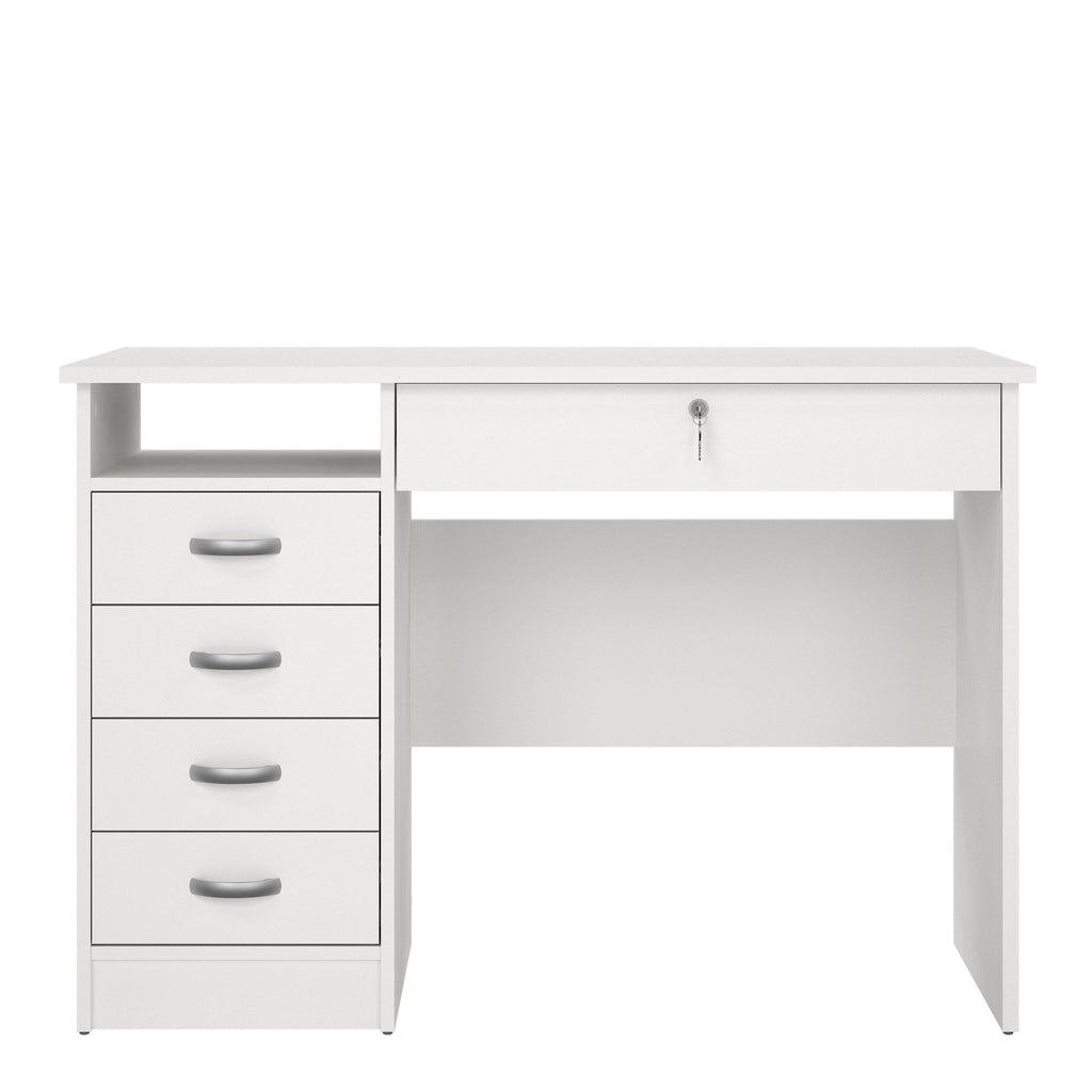 Function Plus Desk 5 Drawers in White - image 2