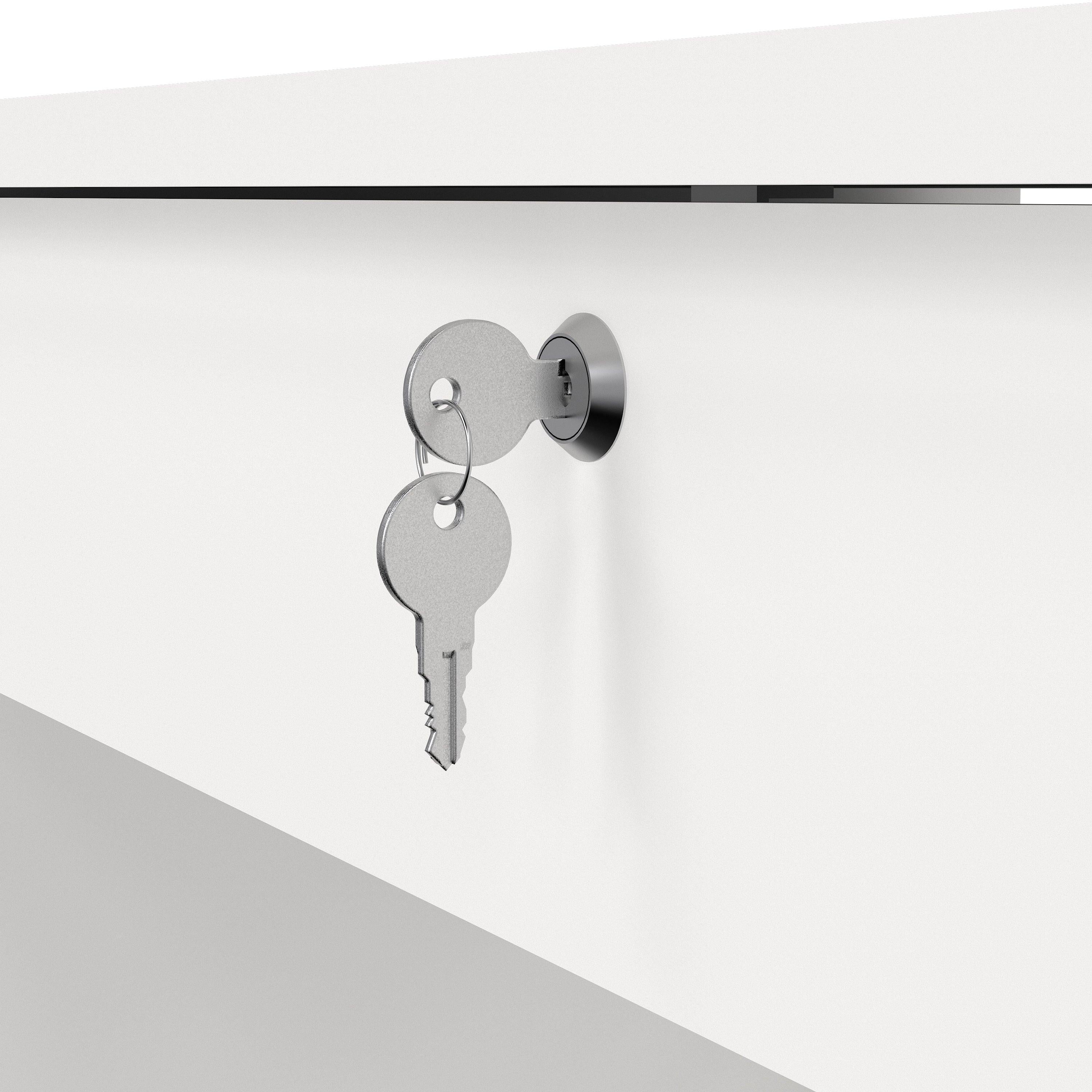 Function Plus Desk 5 Drawers in White - image 7