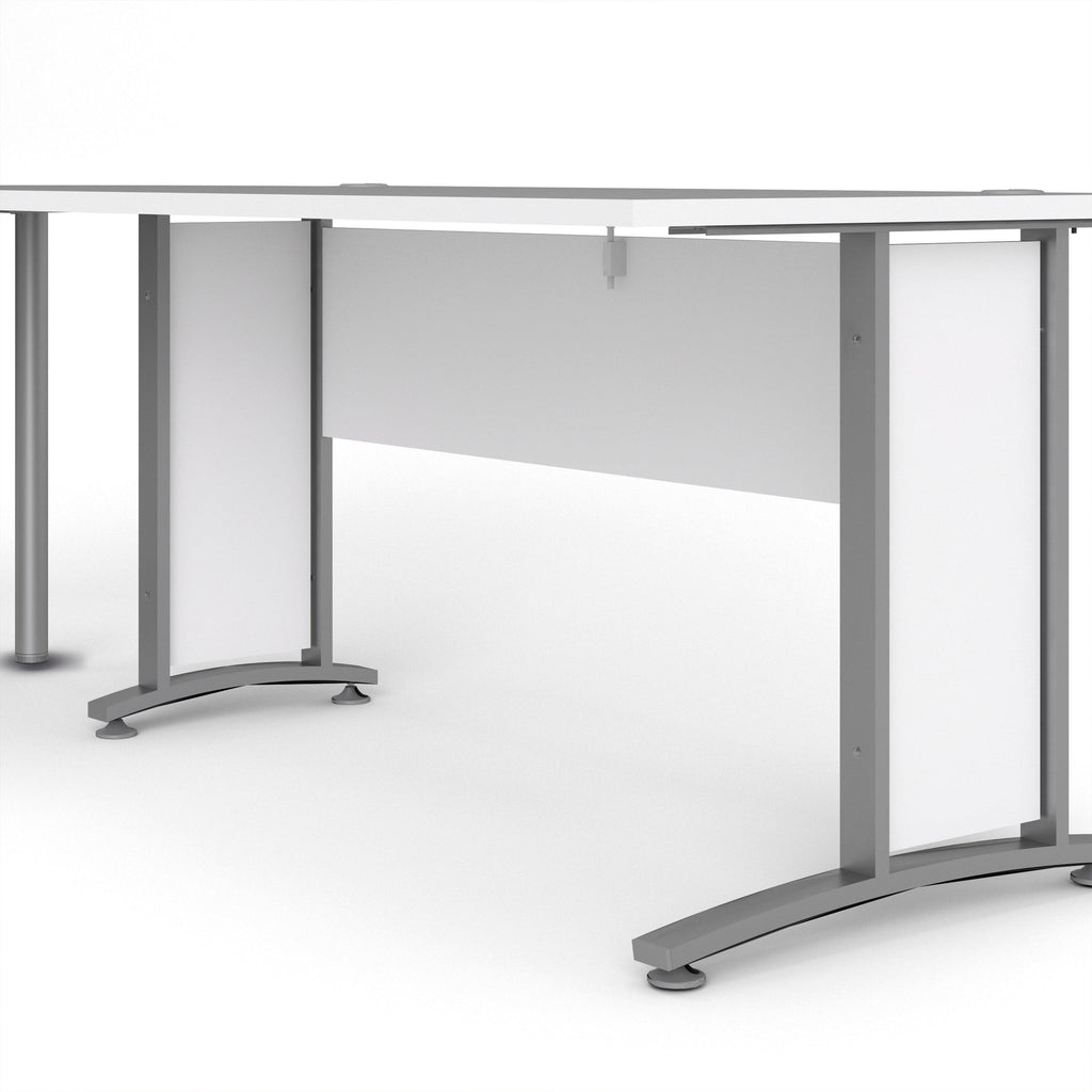 Prima Desk 150cm in White with Silver Grey Steel Legs - image 10