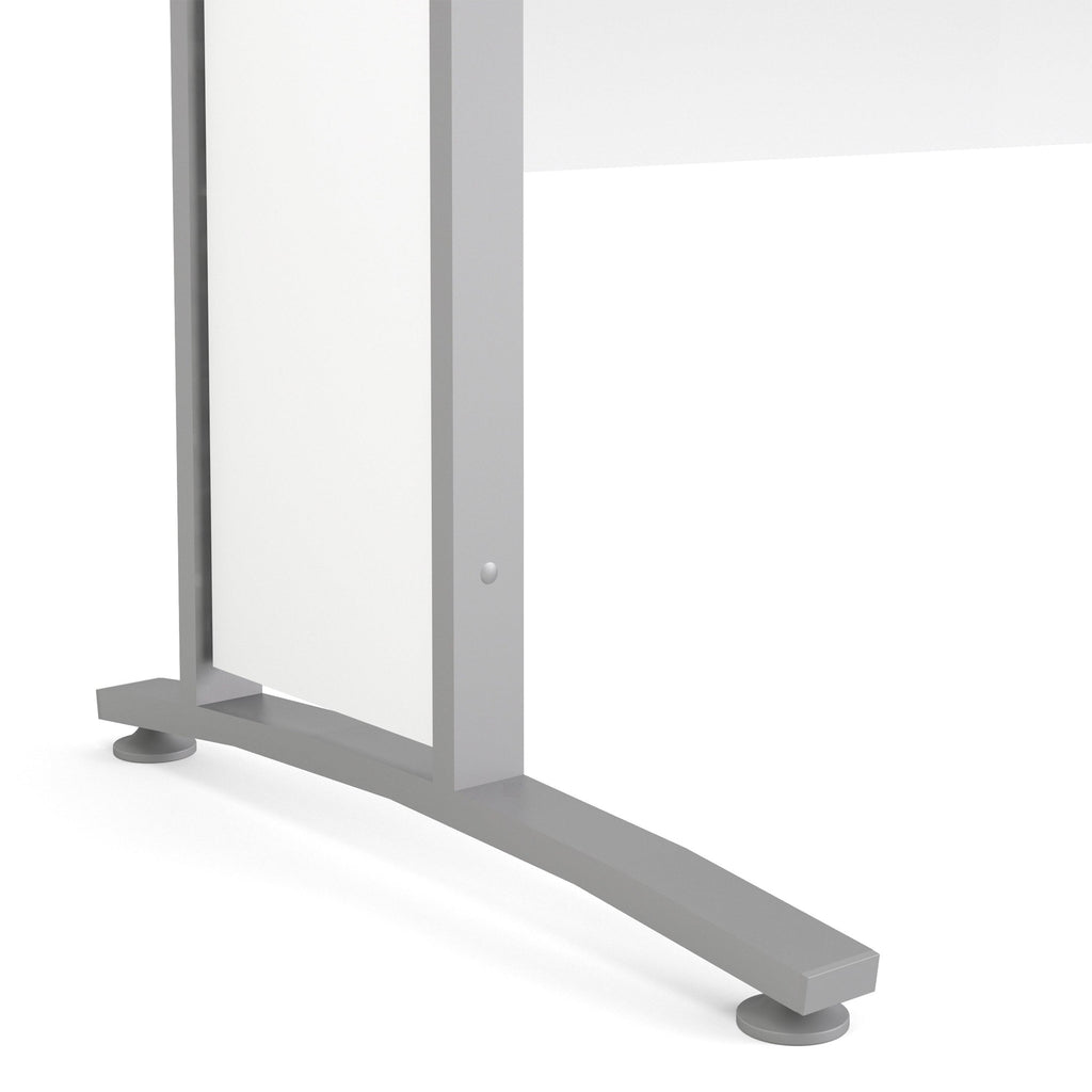Prima Desk 150cm in White with Silver Grey Steel Legs - image 12