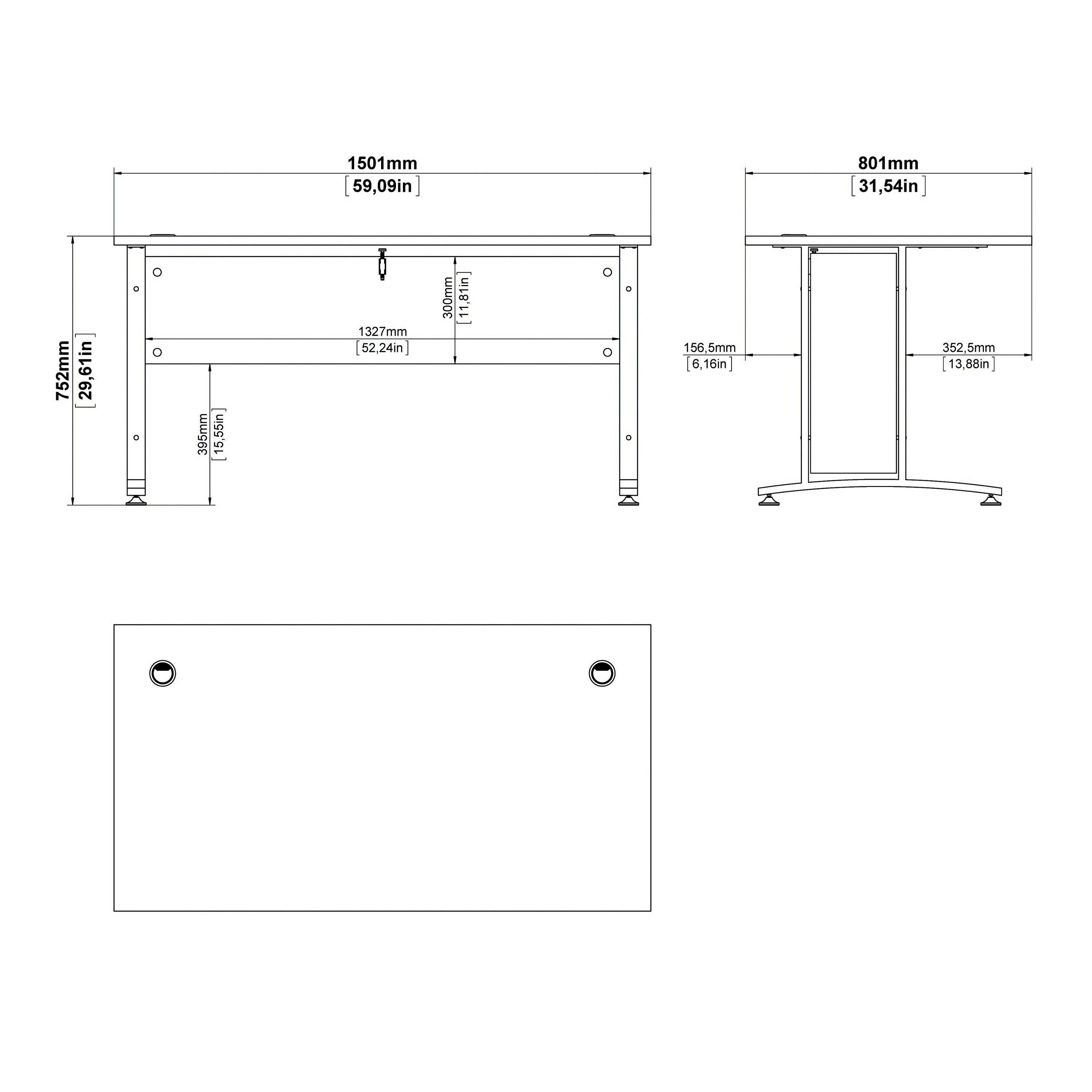 Prima Desk 150cm in White with Silver Grey Steel Legs - image 13