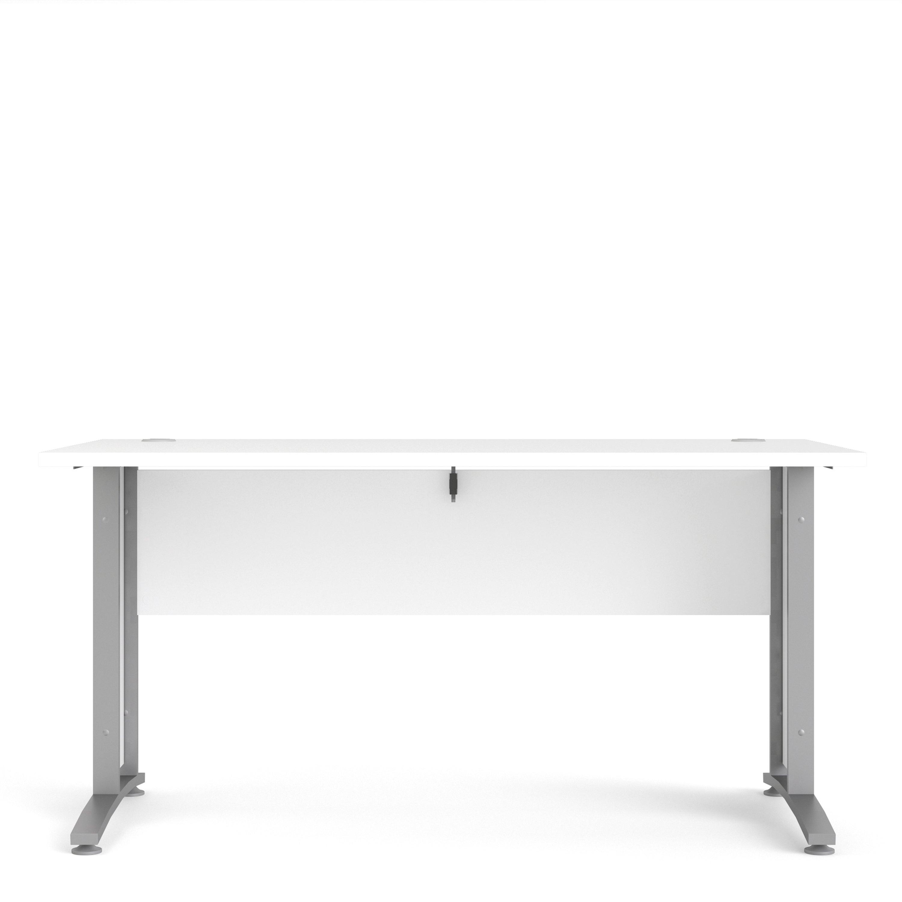 Prima Desk 150cm in White with Silver Grey Steel Legs - image 2